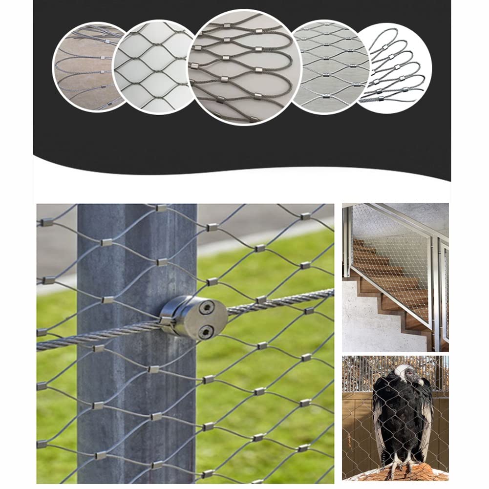 CHENWMZ Rete di Sicurezza in Acciaio Inossidabile Flessibile per Gabbie per Zoo, balconi e Scale, Protezione in Filo Metallico, Rete Rigida e Resistente al Calore, Facile da tagl