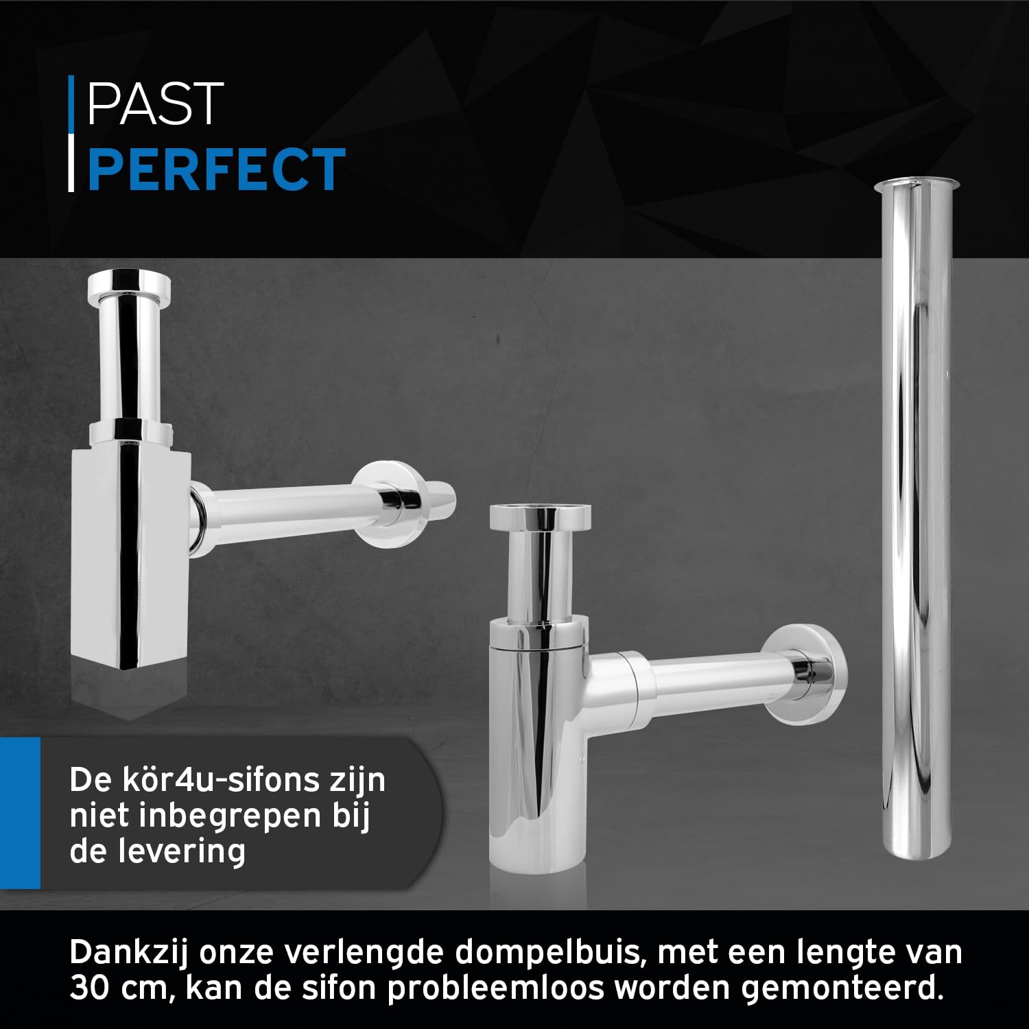 PVC sifon | Voor wastafel, aanrecht en wasbak | PVC afvoer
