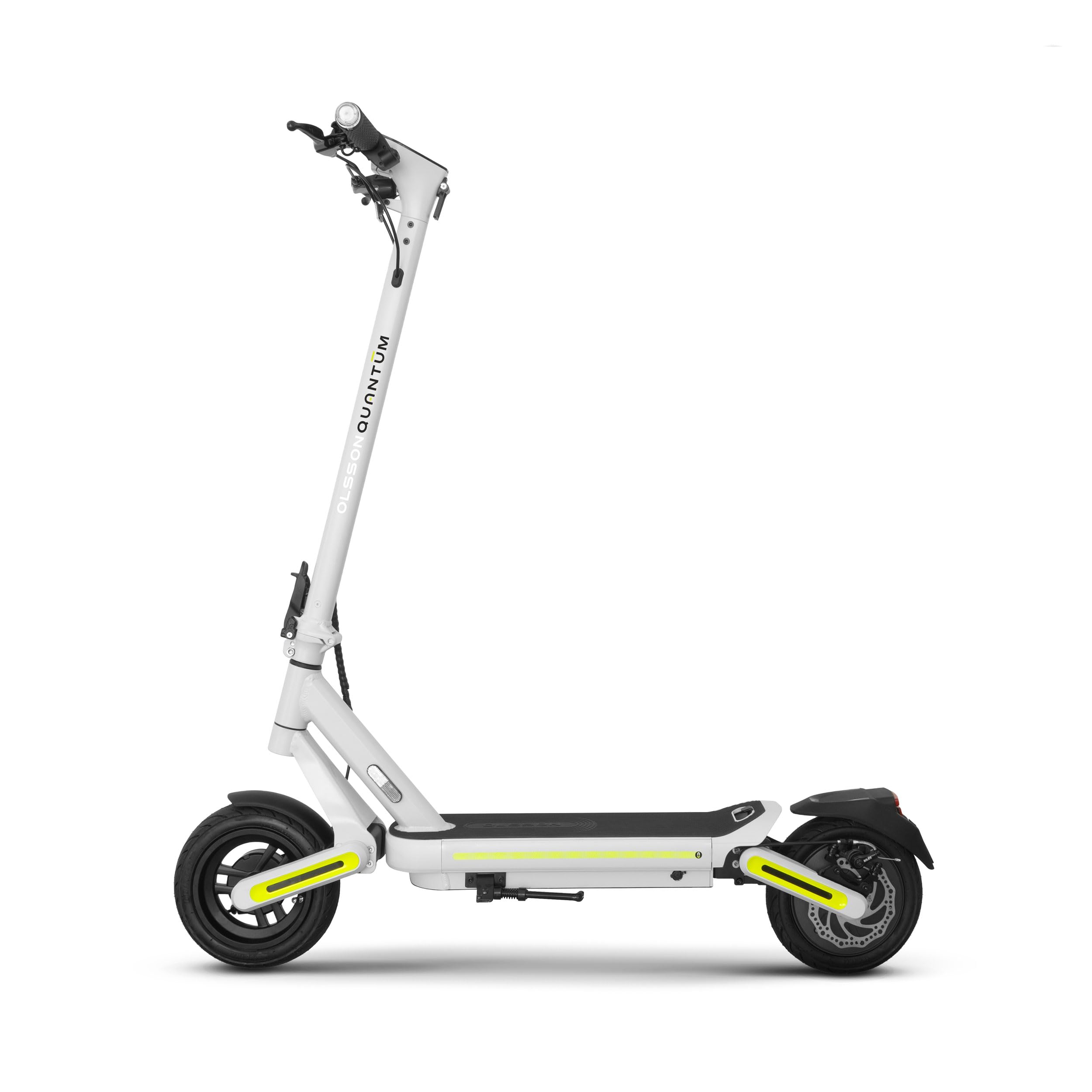 Patinete Eléctrico OLSSON Quantum - Doble suspensión de Codo invertido - Ruedas 10" Tubeless - Luces LED - Intermitentes - Control de Crucero - Plegable - Base Antideslizante
