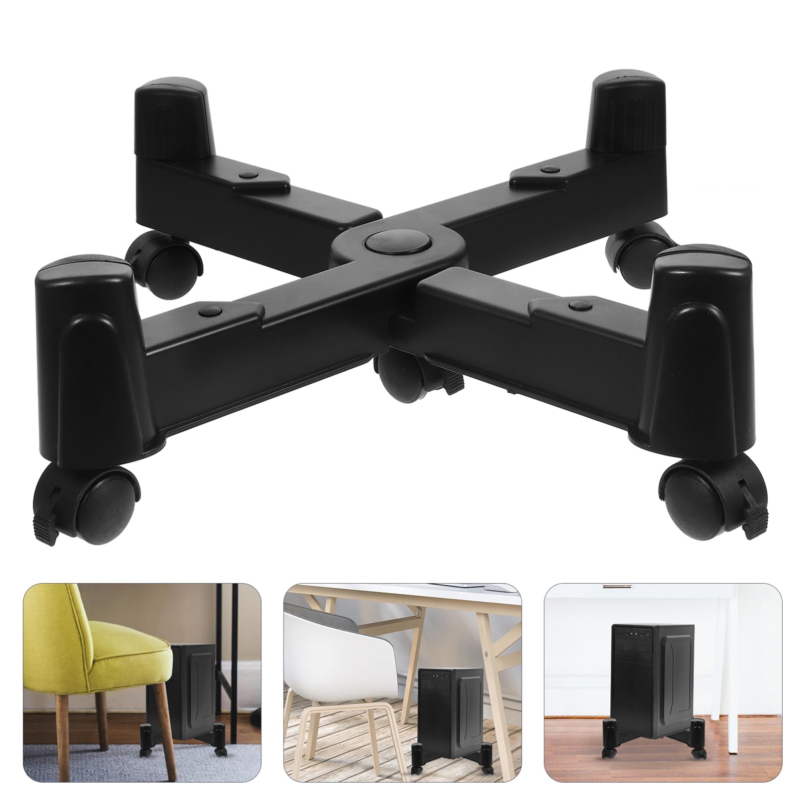 TEHAUX Supporto per Torre Computer in Ruote Rack per CPU Mobile per Uso Domestico Supporto da Scrivania per PC e Altoparlanti