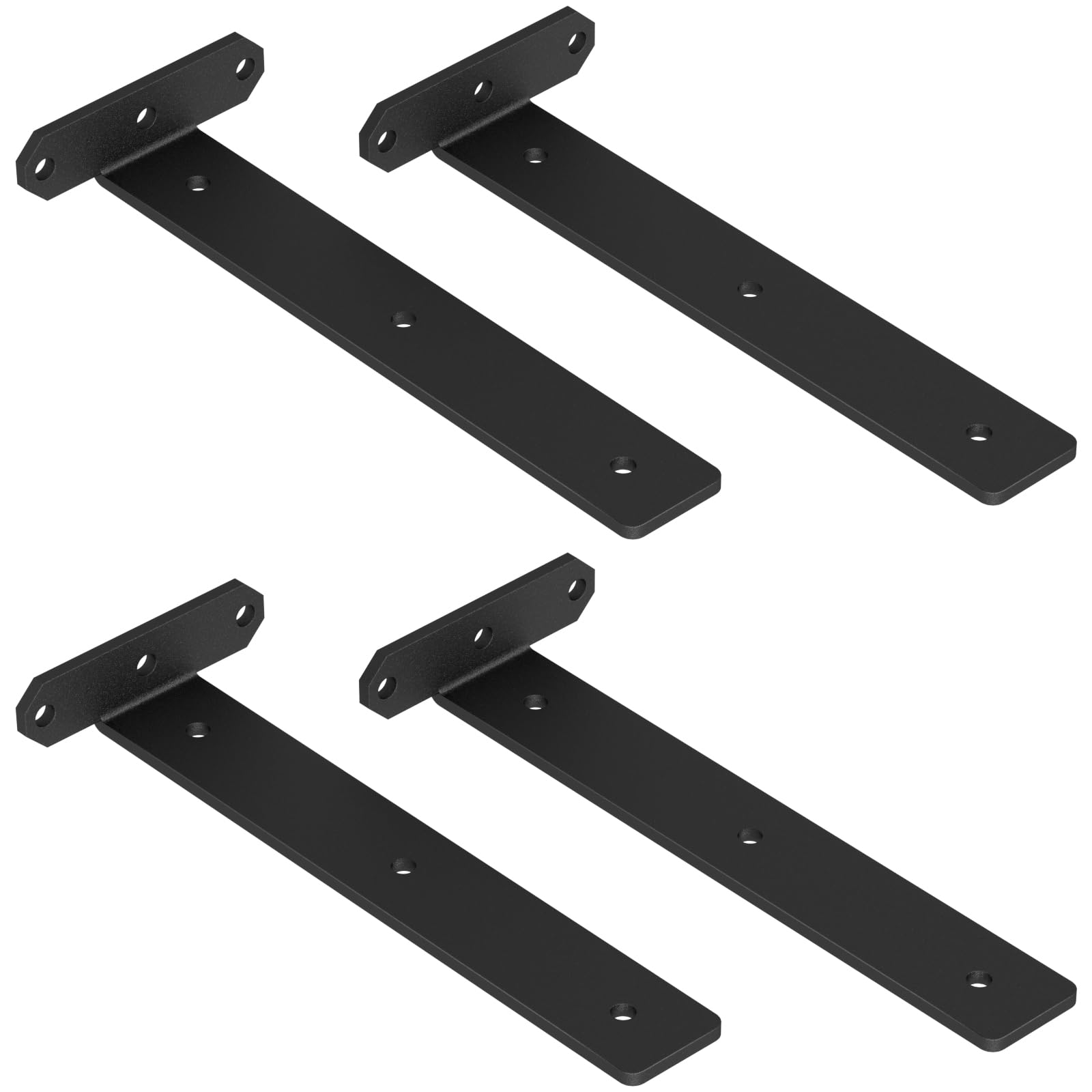 TESSTINA Staffe per Mensole Pesanti 80kg Reggimensola a Scomparsa, Supporto Metallo Nero 3,8cm per Mensola 25-30cm, Staffe Angolari Invisibili, Reggimensola Carichi Pesanti