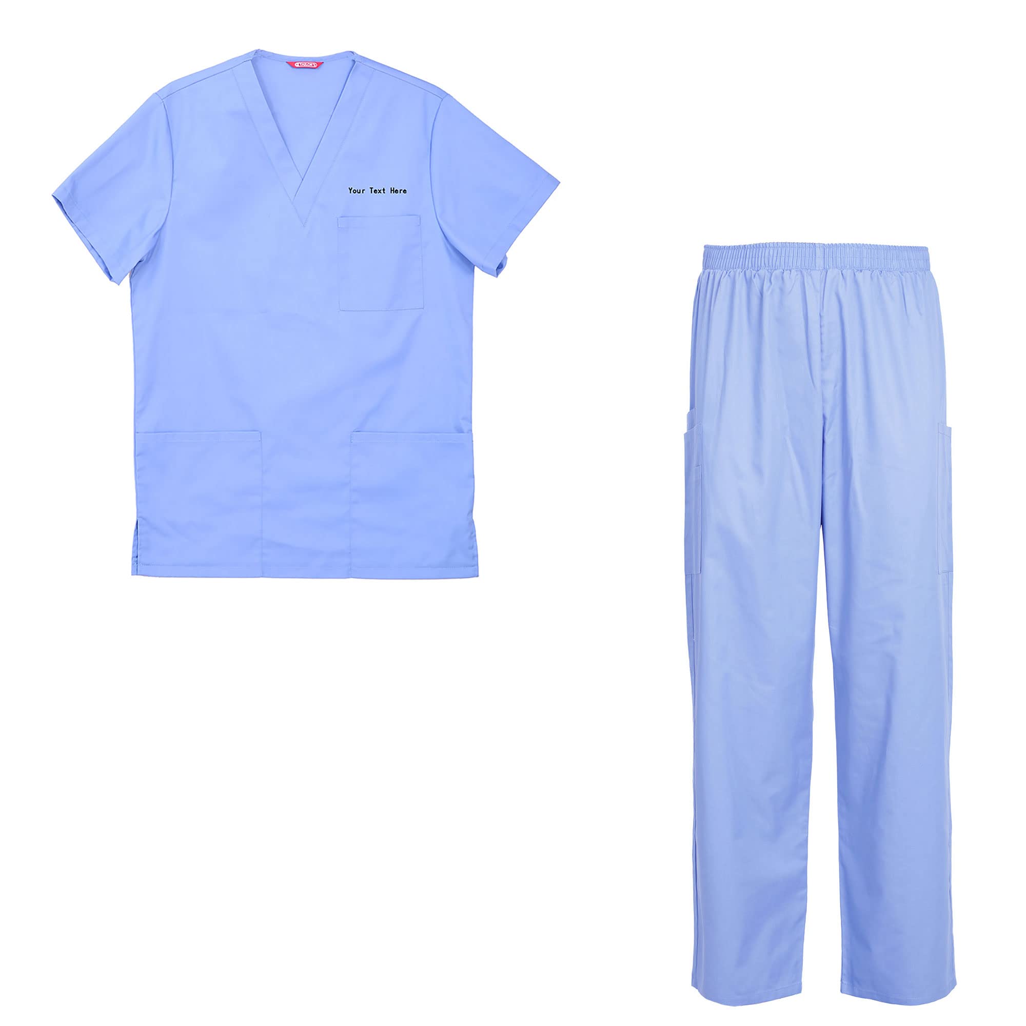 Personalizzata Uomo Divisa Ospedaliera Uniforme Sanitaria Set con Casacca e Pantalone Divise Uniformi Medica Set con Maglia e Pantaloni Uniformi Mediche Personalizzabile