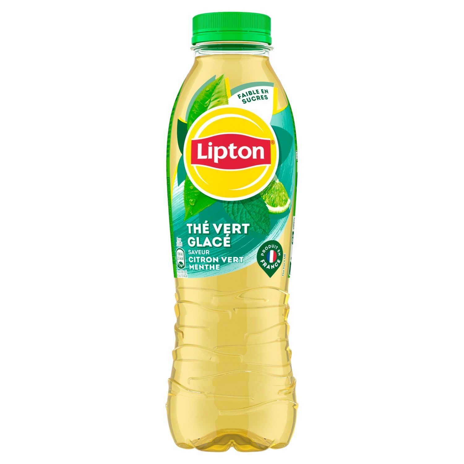 LIPTON Ice Tea Thé Vert Glacé Saveur Citron Vert et Menthe - Lot de 12x50cl