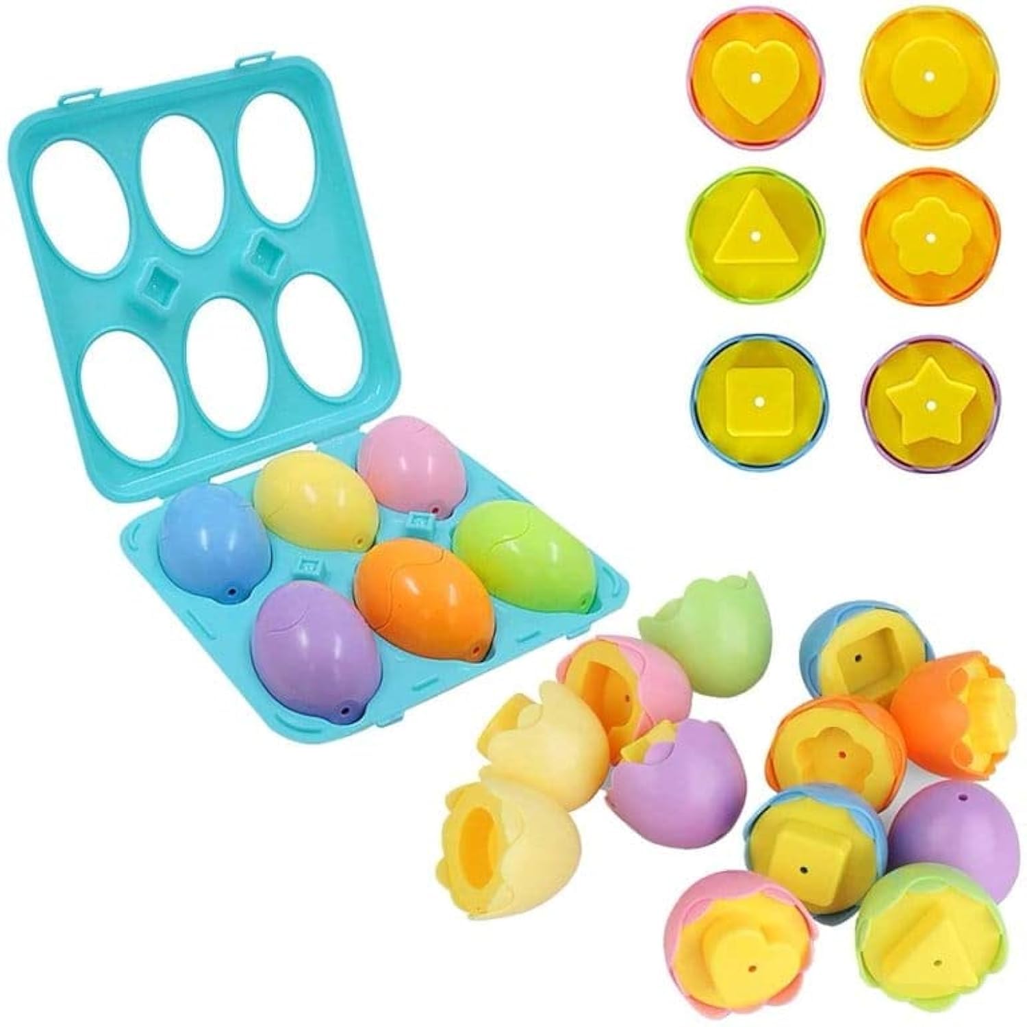 Litvibes Creative Eggs Fun Shape & Color Matching Toys with Lockable Case for Kids & Toddlers - 6 Eggs (Multi Color) (B0912DYDYJ) Amazon Price History, Amazon Price Tracker