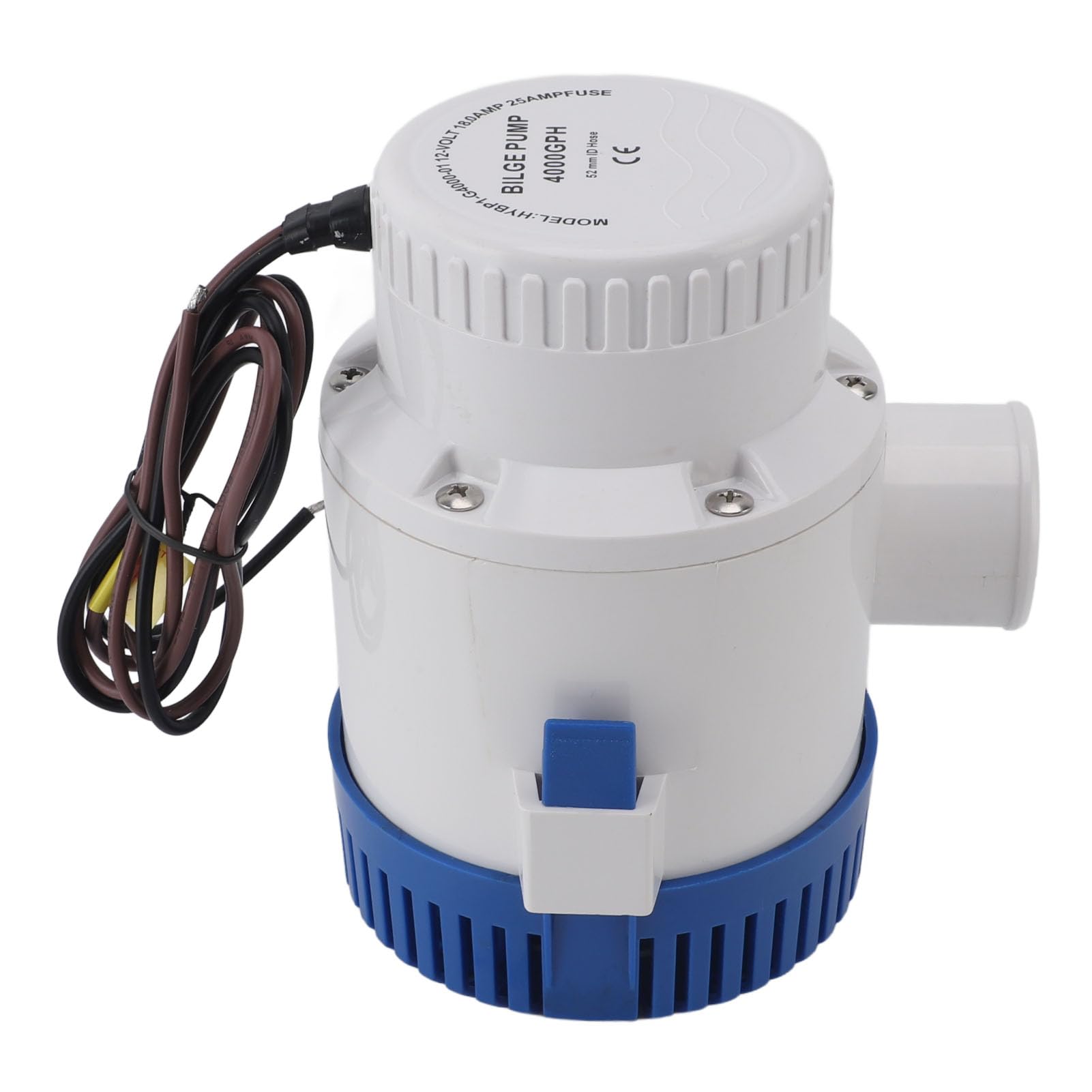 Walfront Bomba Sumergible 4000GPH Bomba de Achique ABS 15m3h de Agua de Uso Público de CC con Elevación de 8m Operación Automática para Piscina Bañera de Hidromasaje Jardín Estanque Sótano Drenaje