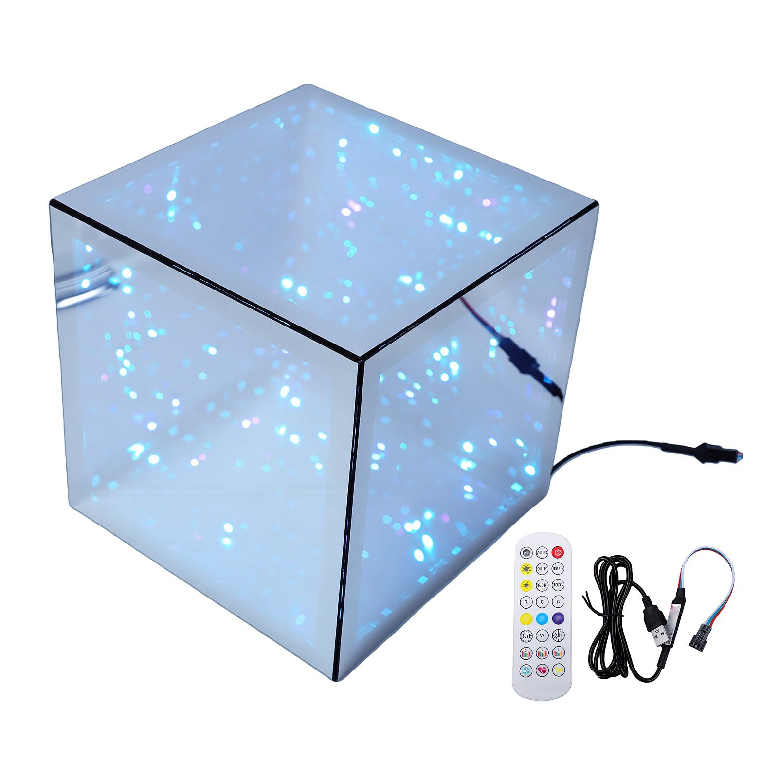 Luocute Lustro LED Cube Light 7,9 Cala, Akrylowe Lustro Infinity z
