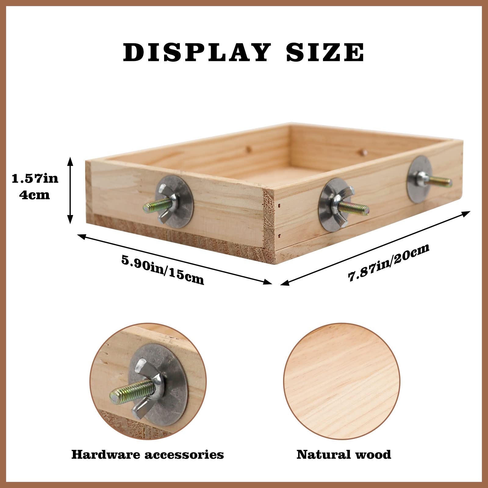 Bird Feeding Cups, Natural Wooden Parrot Perch Stand, Birds Food Dish, Parakeets Feeder Bowl, Cage Accessories for Small Animals Rat Hamster Guinea Pig Chinchillas Budgies Cockatiels Love Birds - image 6