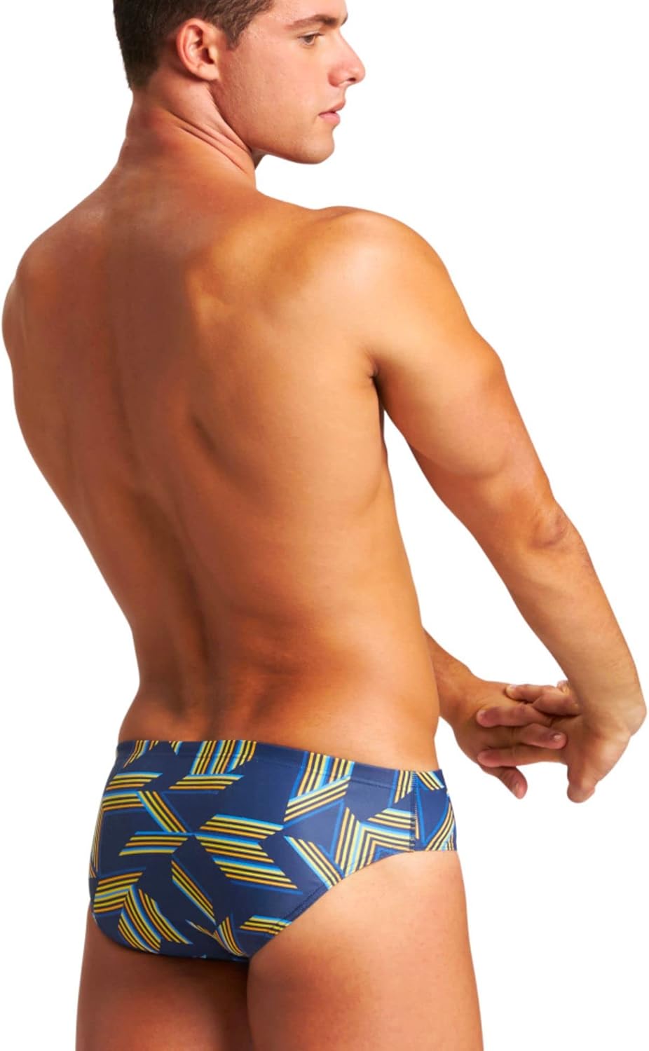 ARENA Puzzled Swim Briefs for Boys and Men- Brief Style Swimsuit for Swimming Practice, Casual or Competitive Swimwear
