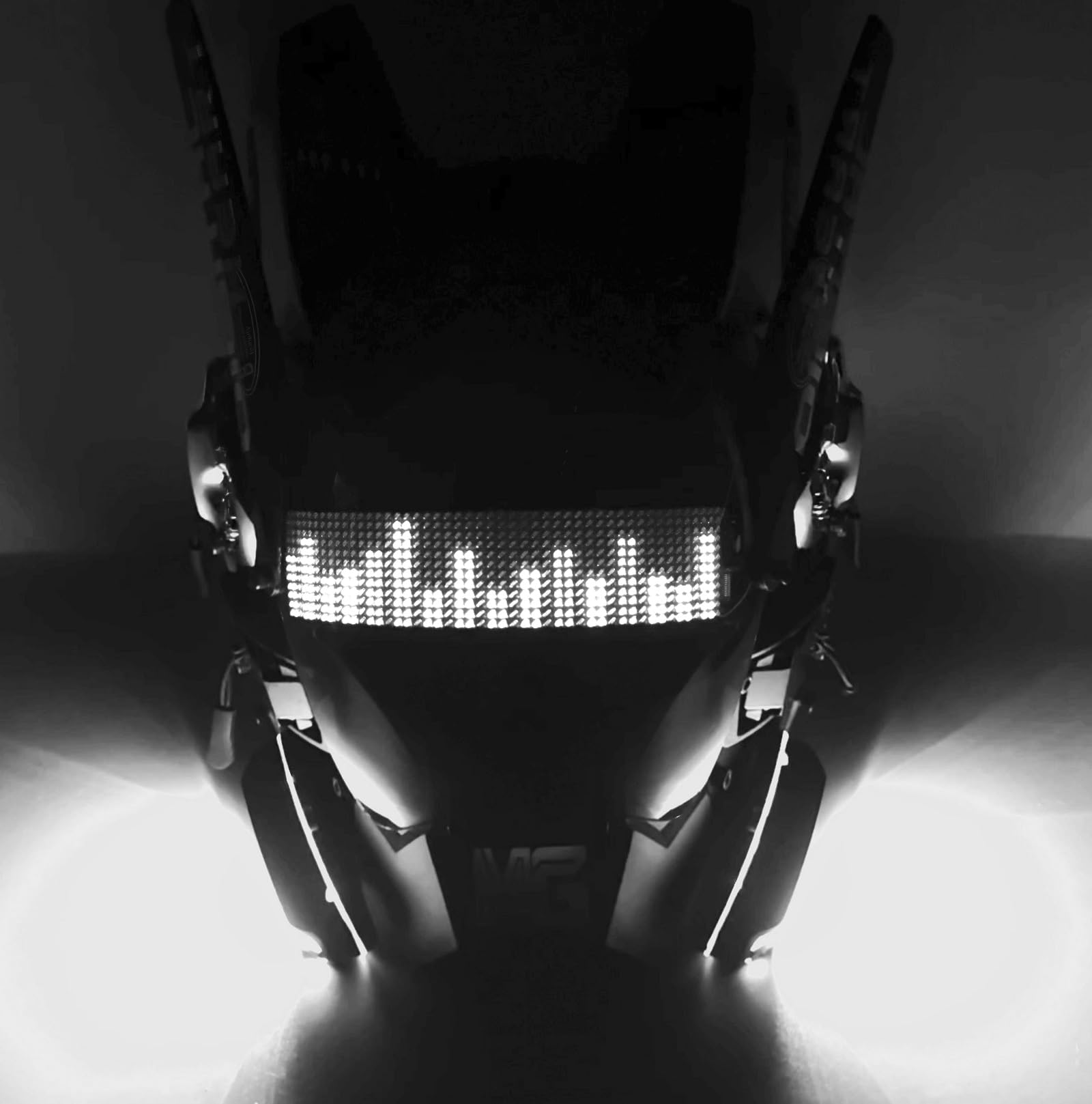 Máscara punk para adultos, máscara de cosplay de Halloween, regalo de fiesta, luz LED, máscara de disfraz para hombre