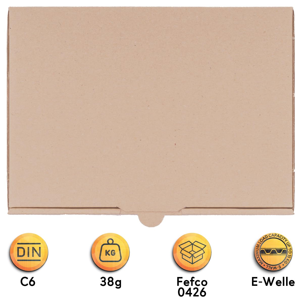 Maxibriefkartons 180 x 130 x 45 mm Braun MB-2 1-wellig Versandkartons DHL-konform