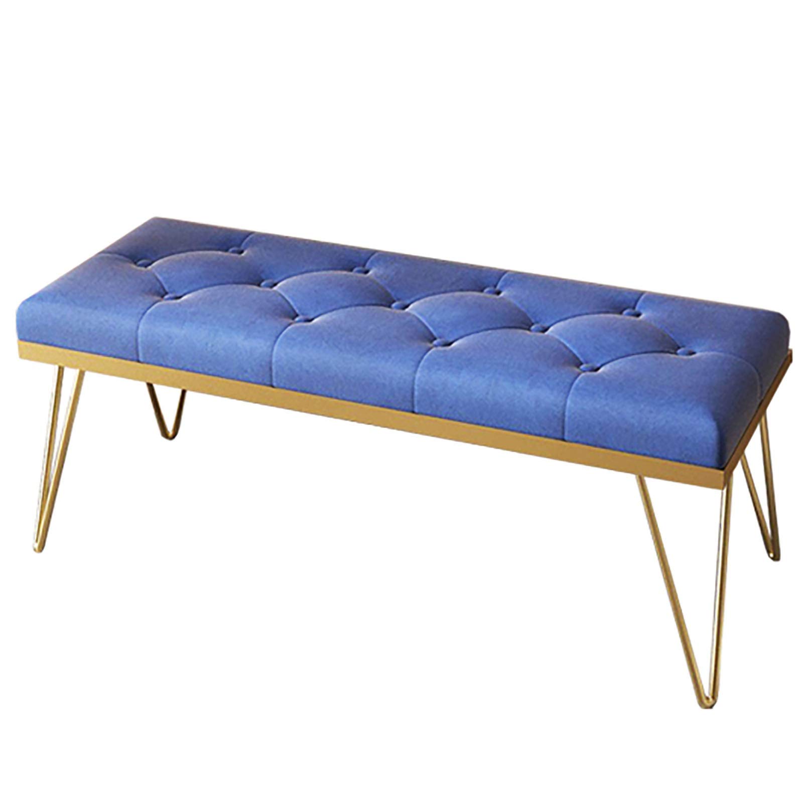 Banc de rangement avec coussin velours gris : tabouret à langer multifonctionnel en fer