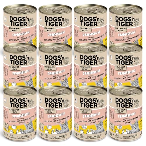 Produktbild von Dogs'n Tiger Katzennassfutter Frohsinn mit Huhn und Kürbis - 12 x 400 g