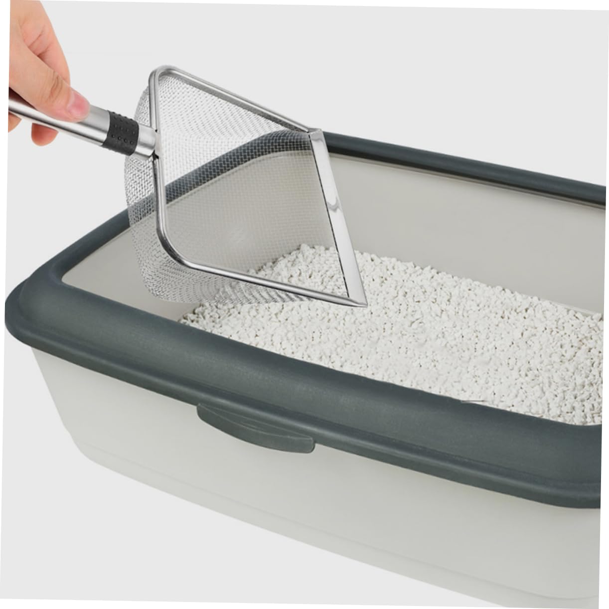 BESPORTBLE 3pezzi Rastrello per Lettiera Inossidabile per Gatti capacità con Manico Ergonomico per Facile Pulizia e Drenaggio della Lettiera
