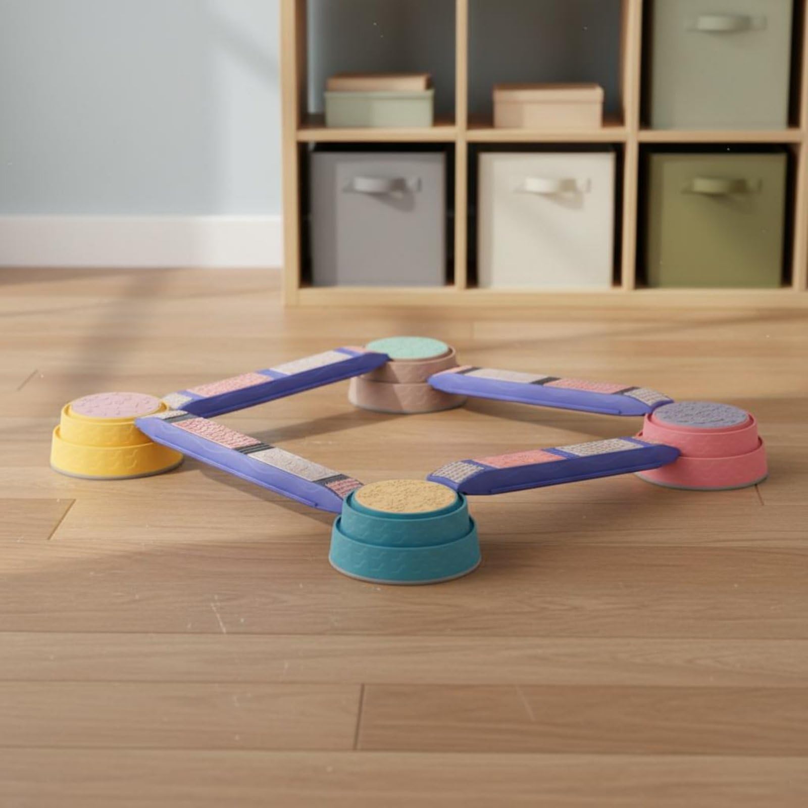 TISHITA Children Balance Bridge Conjunto de Puentes de Equilibrio Infantil de Equilibrio Piezas Sensoriales Circuito de Motricidad de Plástico Antideslizante
