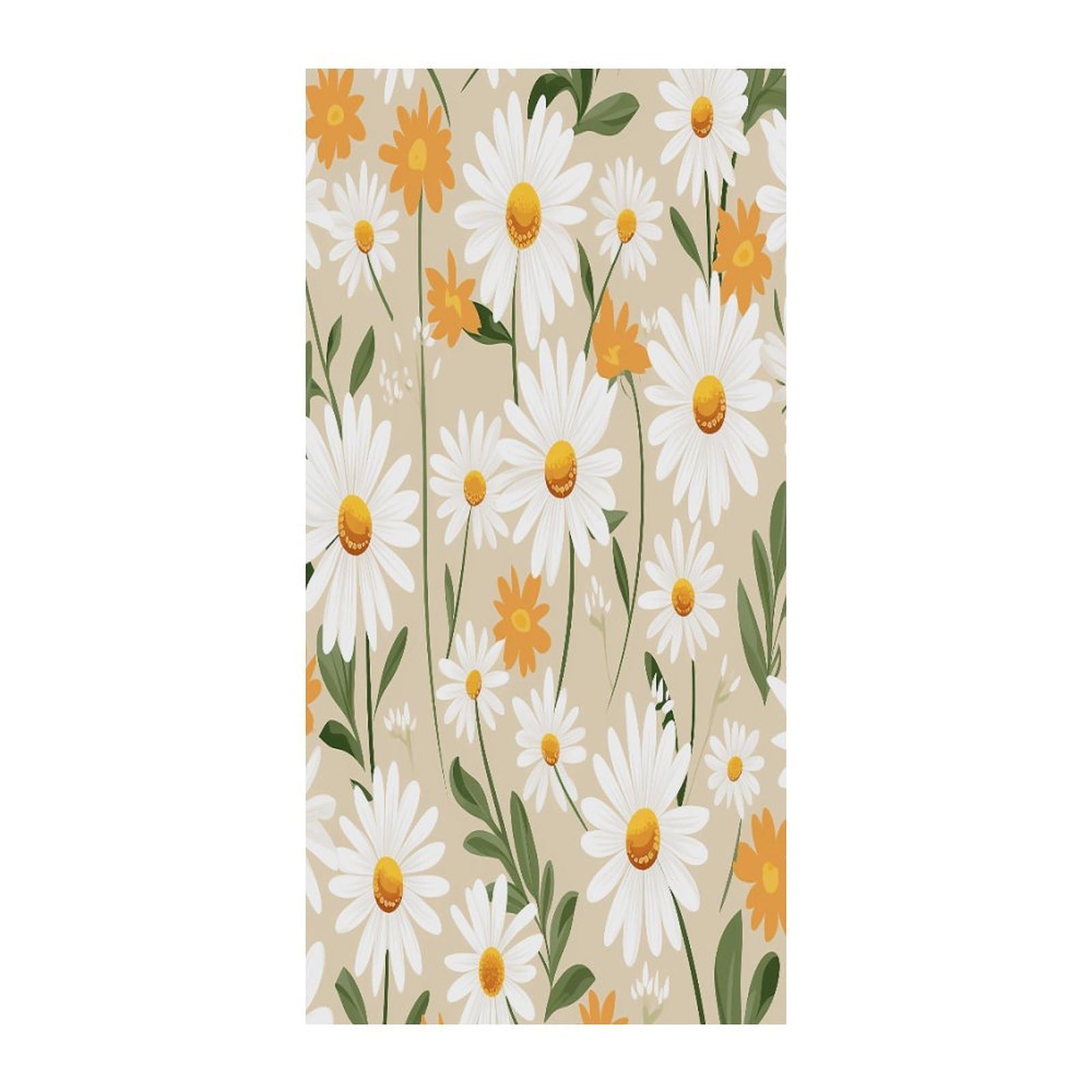 Fekiloot Style Daisy Flower Pattern Door Curtain Room Divider Curtains