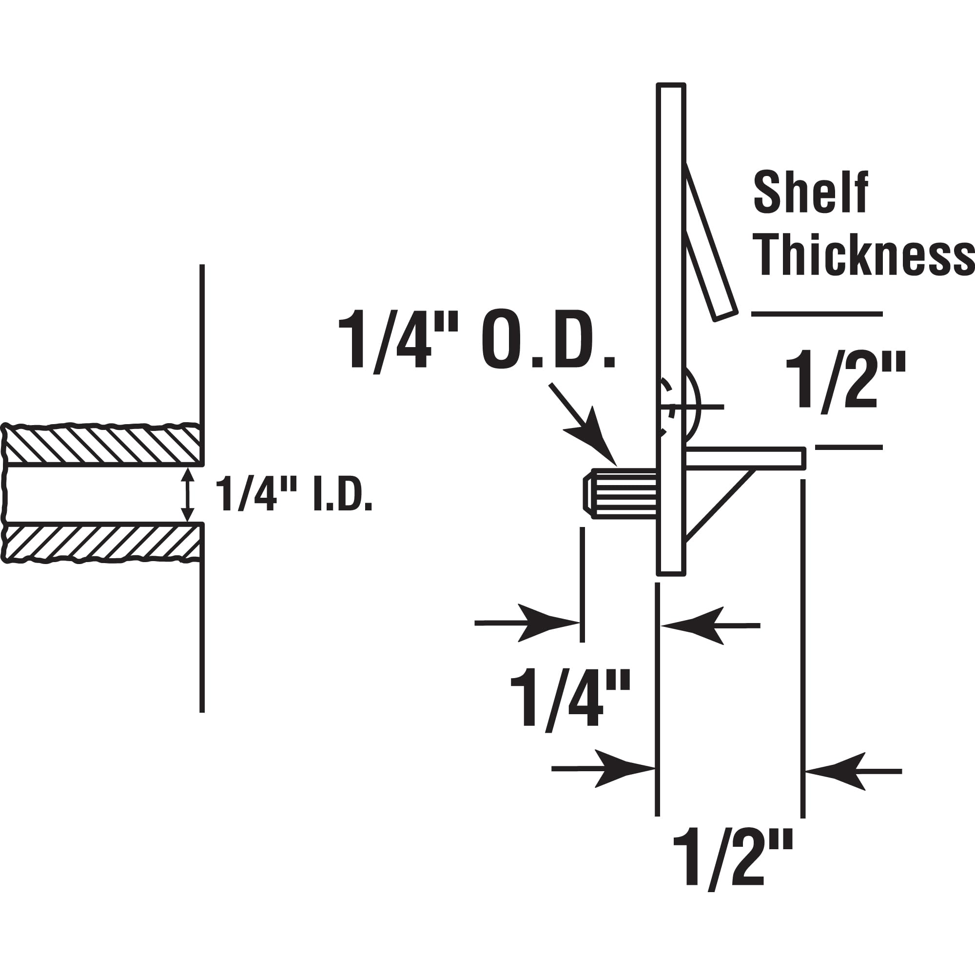 Prime-Line R 7316 1/4 In., Plastic, Clear Locking Shelf Pegs 6 Count (Pack of 1) — Amazon image 4