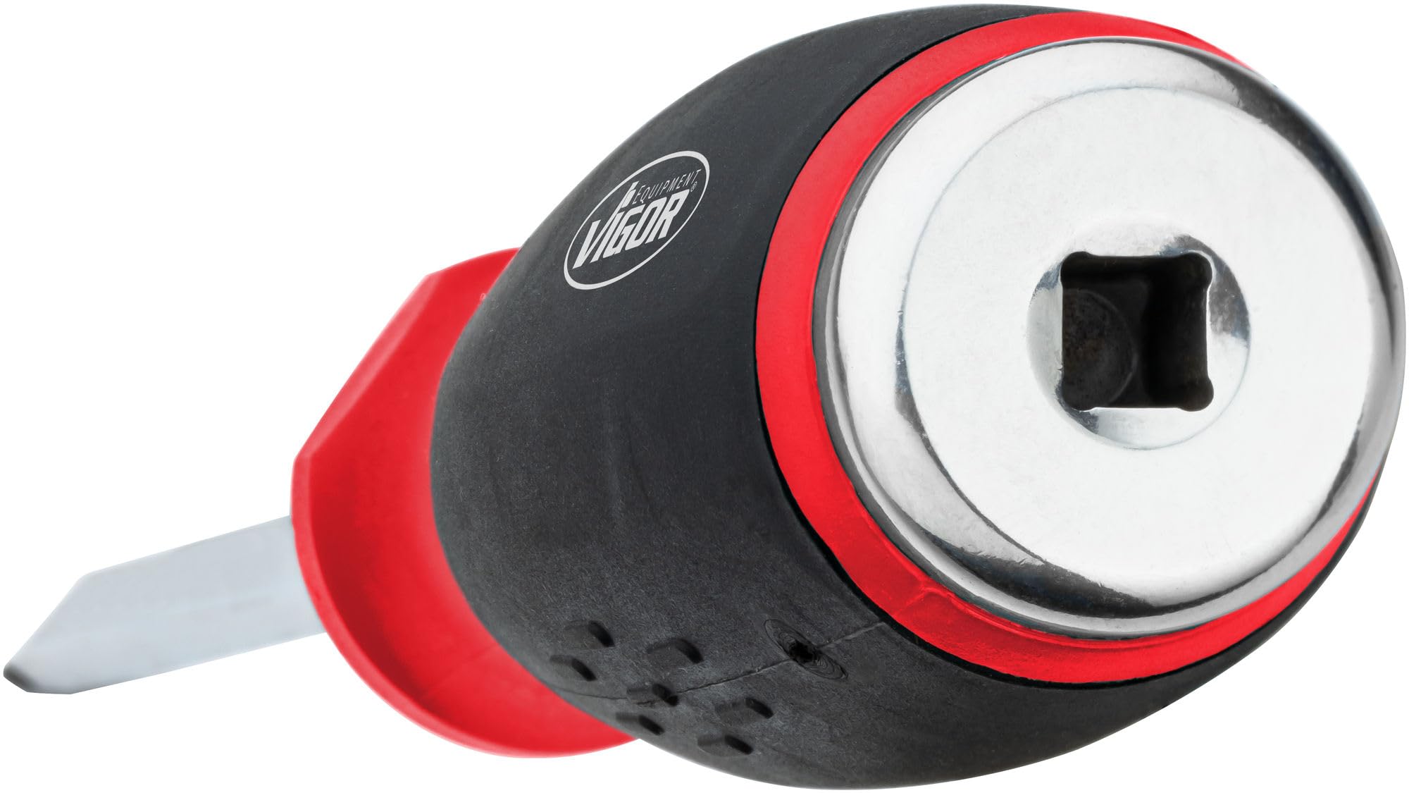 VIGOR Juego de destornilladores V5010/12, 12 piezas, con caperuza de impacto y cuadradillo, Phillips PH y perfil ranurado, hoja hexagonal