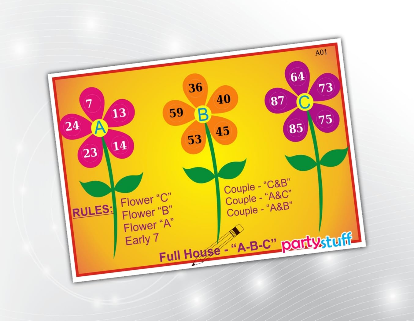 PartyStuff Flowers Theme Tambola Housie Tickets Designer Kukuba 1 Kitty Games (24 Cards) (B07H12PMFY) Amazon Price History, Amazon Price Tracker