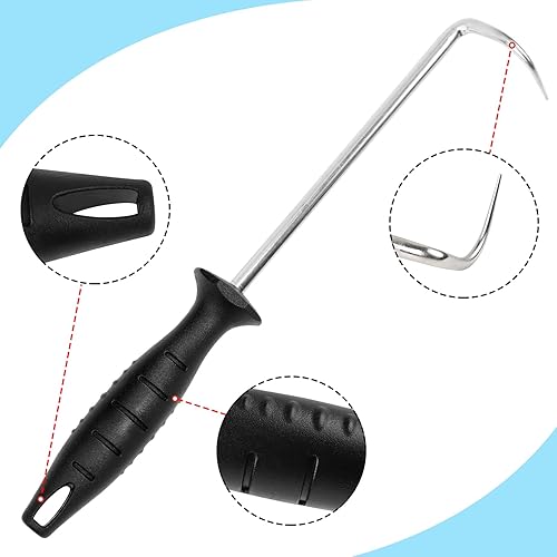 Miniatura 3 de Aleta de alimentos y gancho para carne, aleta de alimentos resistente de 12 pulgadas con punta de cola afilada para asar a la parrilla, voltear y