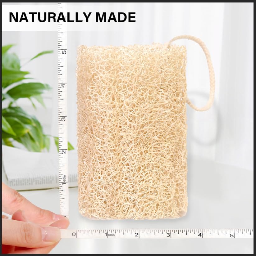 Natural Loofah Kitchen Sponge for Dishwashing 6 Inch 100% Plant Fibers Vegetable Fruit Scrubber Loofa,Natural Loofah Sponge Exfoliating Body Scrubber image 2