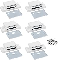 Vista 8 de BokWin 12 piezas de cierre magnético para puerta, cierre magnético simple blanco de 15 lb de alto poder magnético para cierres de armarios de cocina