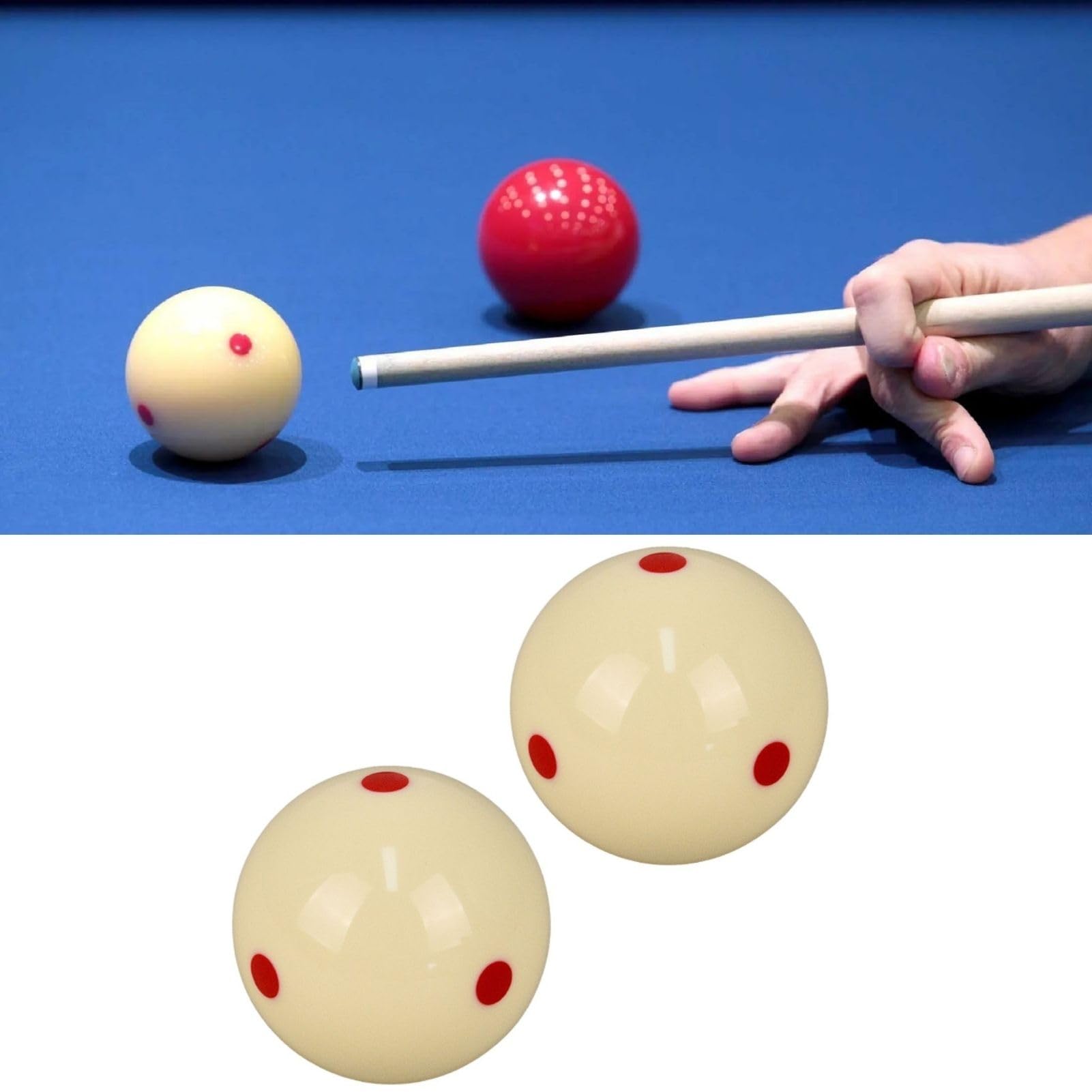 Bolas de Billar Blanca 57,2 mm 2 Piezas Entrenamiento Resina