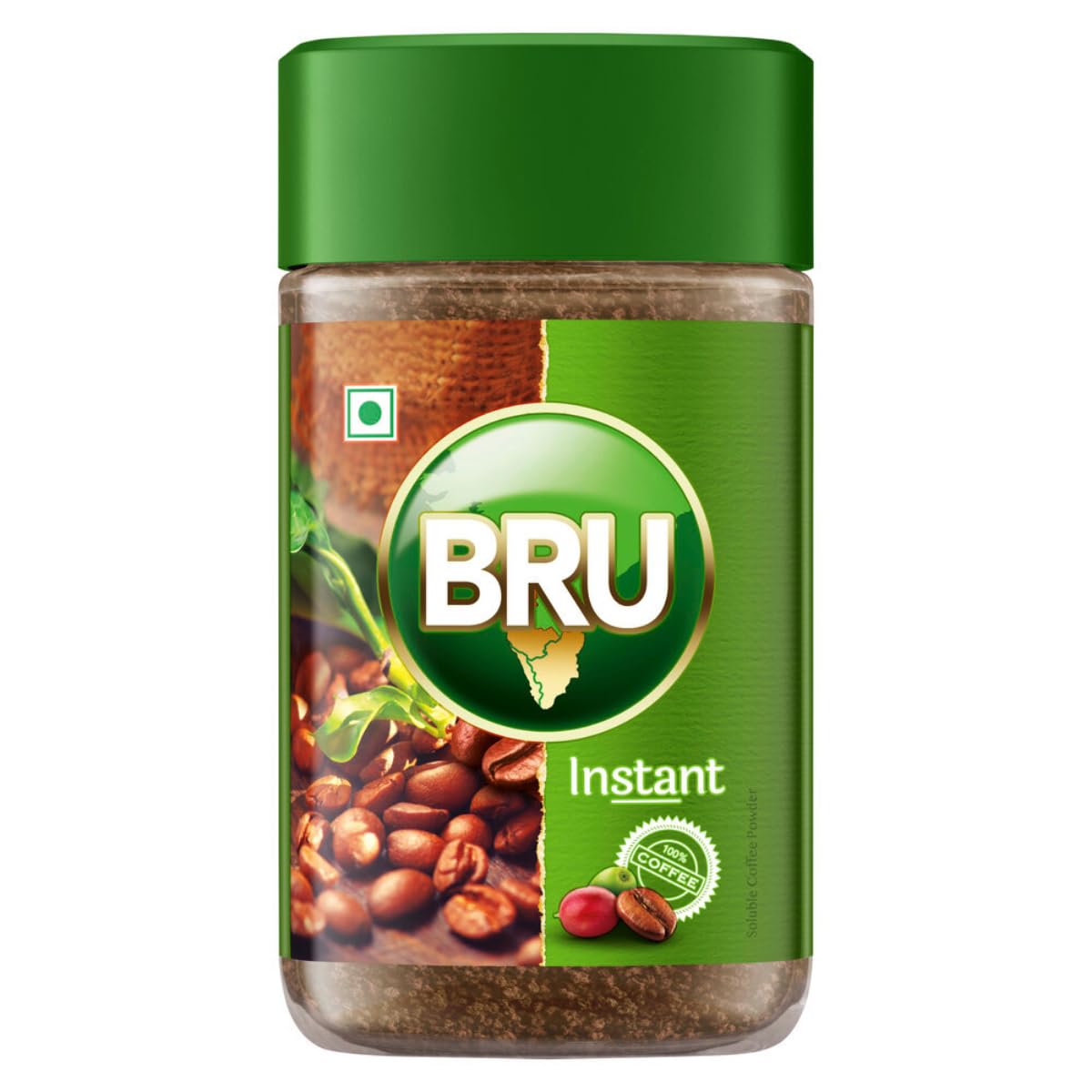 Bru Instant with Freshly Roasted Coffee Beans | Authentic Taste of Coffee from South Indian Plantations | 100% Coffee, 50 grams Jar