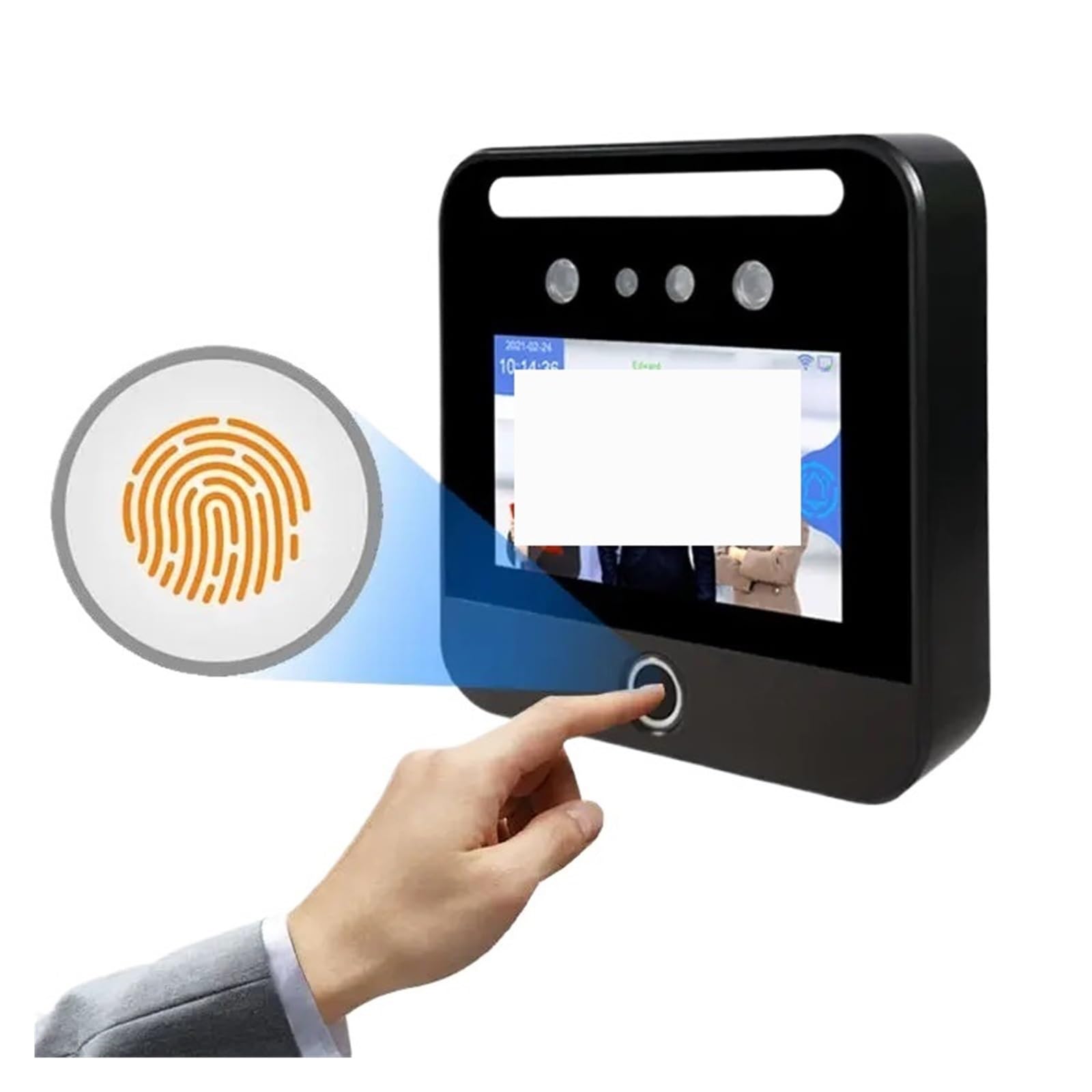 Rilevatore Presenze, Scanner for impronte digitali con riconoscimento facciale biometrico del personale, macchina for la rilevazione e presenze dei dipendenti, registratore di presenze