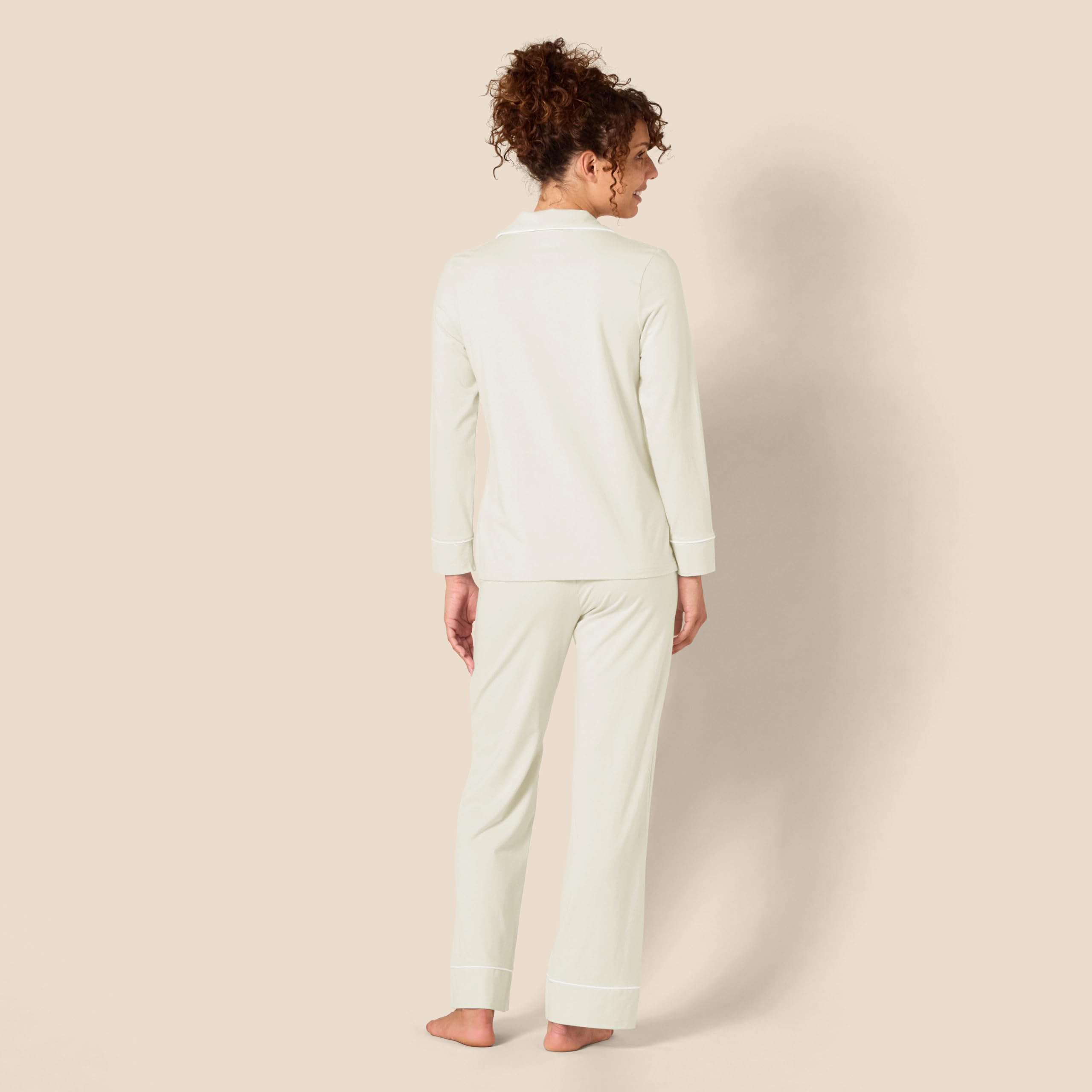 Amazon Essentials Camicia a Maniche Lunghe in Modal di Cotone e Pigiama a Tutta Lunghezza Donna