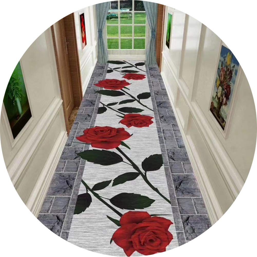 Tapis de couloir 3D floral de haute qualité doux et personnalisable