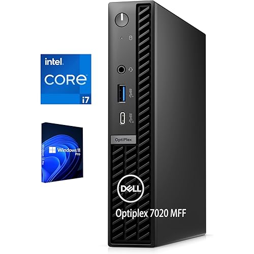 Dell Optiplex 7020 Micro Form Factor Business Desktop Computer, Intel Core i7-14700T Processor, 20 Core, up to 5.2 GHz, RJ-45 Ethernet, HDMI, WIFI6, Bluetooth, Windows 11 Pro (32GB RAM | 1TB SSD)