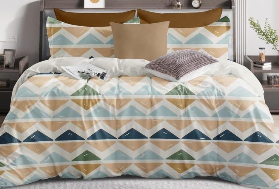 Image of The Royal King Collection 350 TC King Size Bedsheet with 2 King Size Pillow Covers| Beautiful Designer Flat Sheet | Luxury Soft Sheet (3pcs Set) |108x108 inches. (Multicolor-6620)