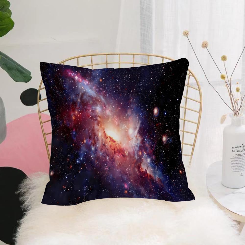 HYOSXW Cushion Cover,Throw Pillow Case Home Decorative for Living Room Bedroom Sofa Chair 16X16 Inch,Nebula and spiral galaxies in space. Elements of this image furnished by NASA.,Pillowcase 40X40cm