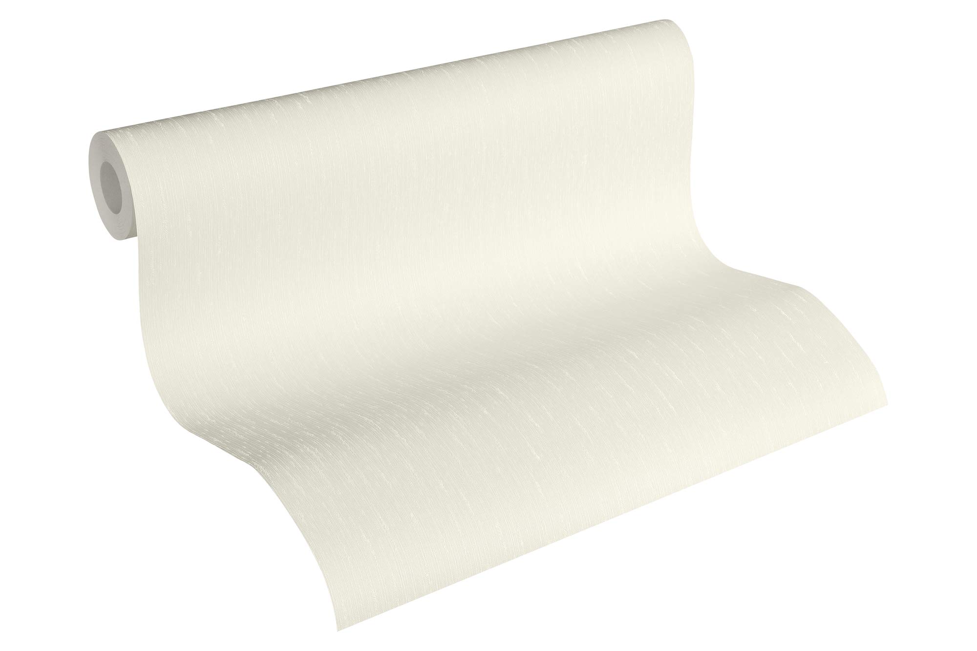 A.S. Création tapeta flizelinowa Romantico tapeta Uni 10,05 m x 0,53 m metaliczna biała Made in Germany 342762 34276-2