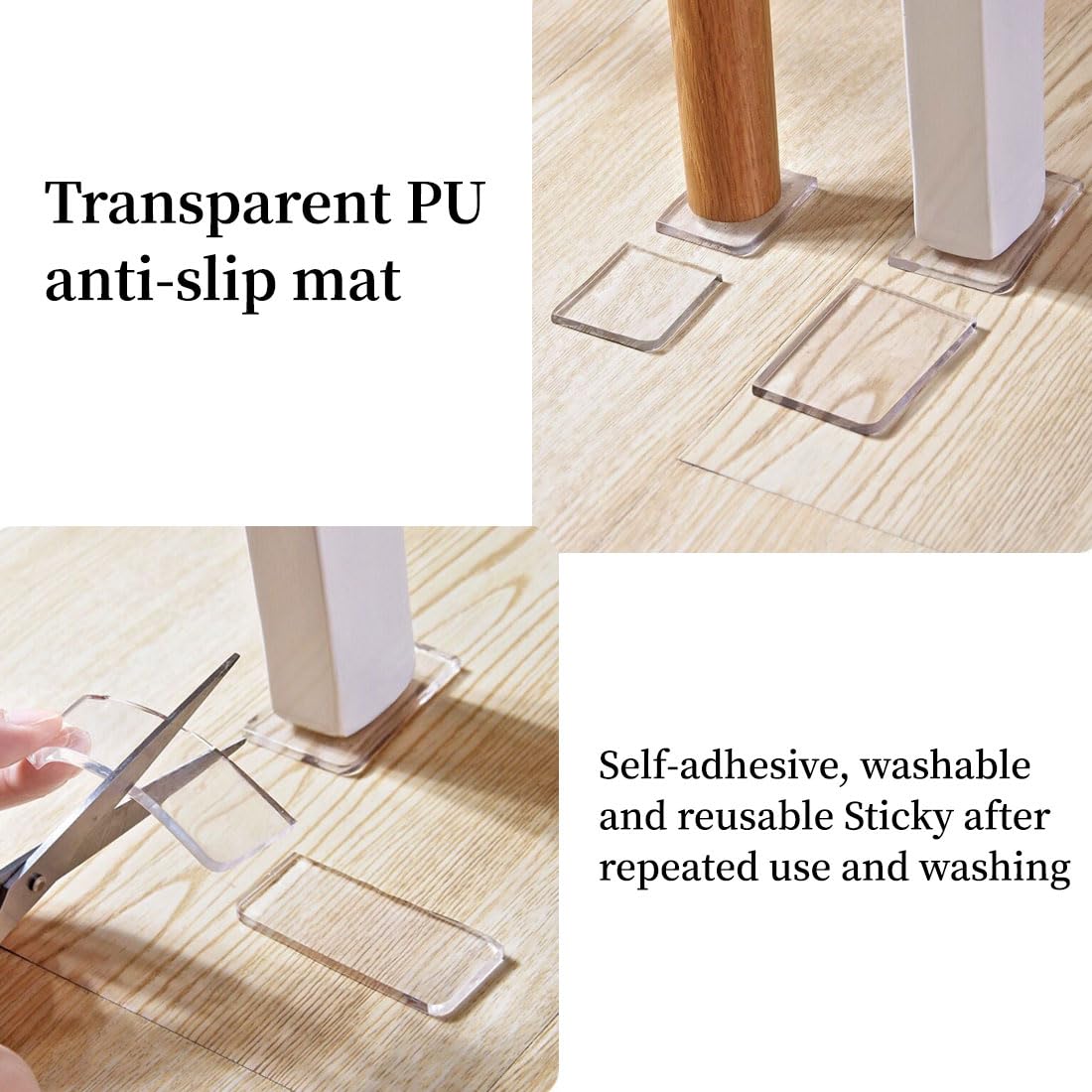 Esshogo 8 silenziatori per lavatrice, piedini universali in gomma anti-vibrazione, in silicone, antiscivolo, ammortizzatori per lavatrici, asciugatrici, altoparlanti, tappetino in gomma, Trasparente