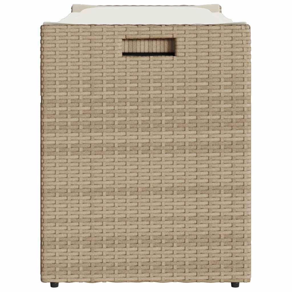 vidaXL Outdoor-Sitzbank mit Stauraum und Kissen Beige 100 cm, Gartenaufbewahrungsbank, Außenlagerbank, Außenbank mit Stauraum, Gartenaufbewahrungssitz