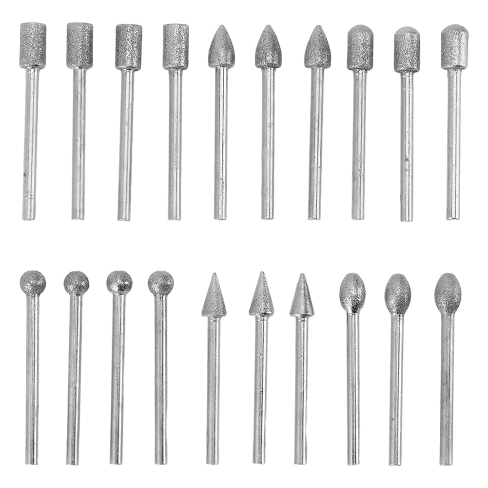 Littimoon 20PCS Stone Carving Set Grinding Bit Set Versatile Use for Wood Carving Jadestone Marble Emery Material