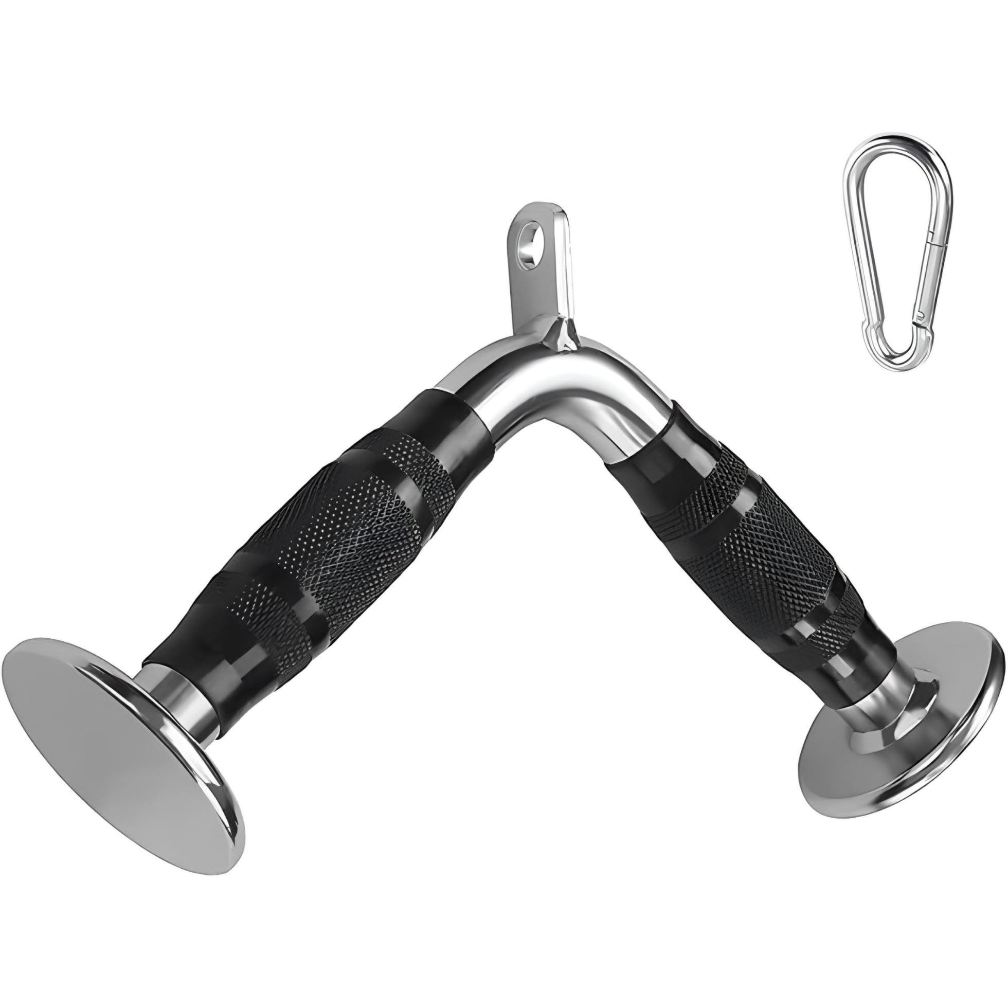 Zipzell® Sports V-Shaped Tricep Press Down Bar, Chrome-Polished Iron with Non-Slip Handle, Cable Machine Exercise Attachment with Snap Hook-picture-19