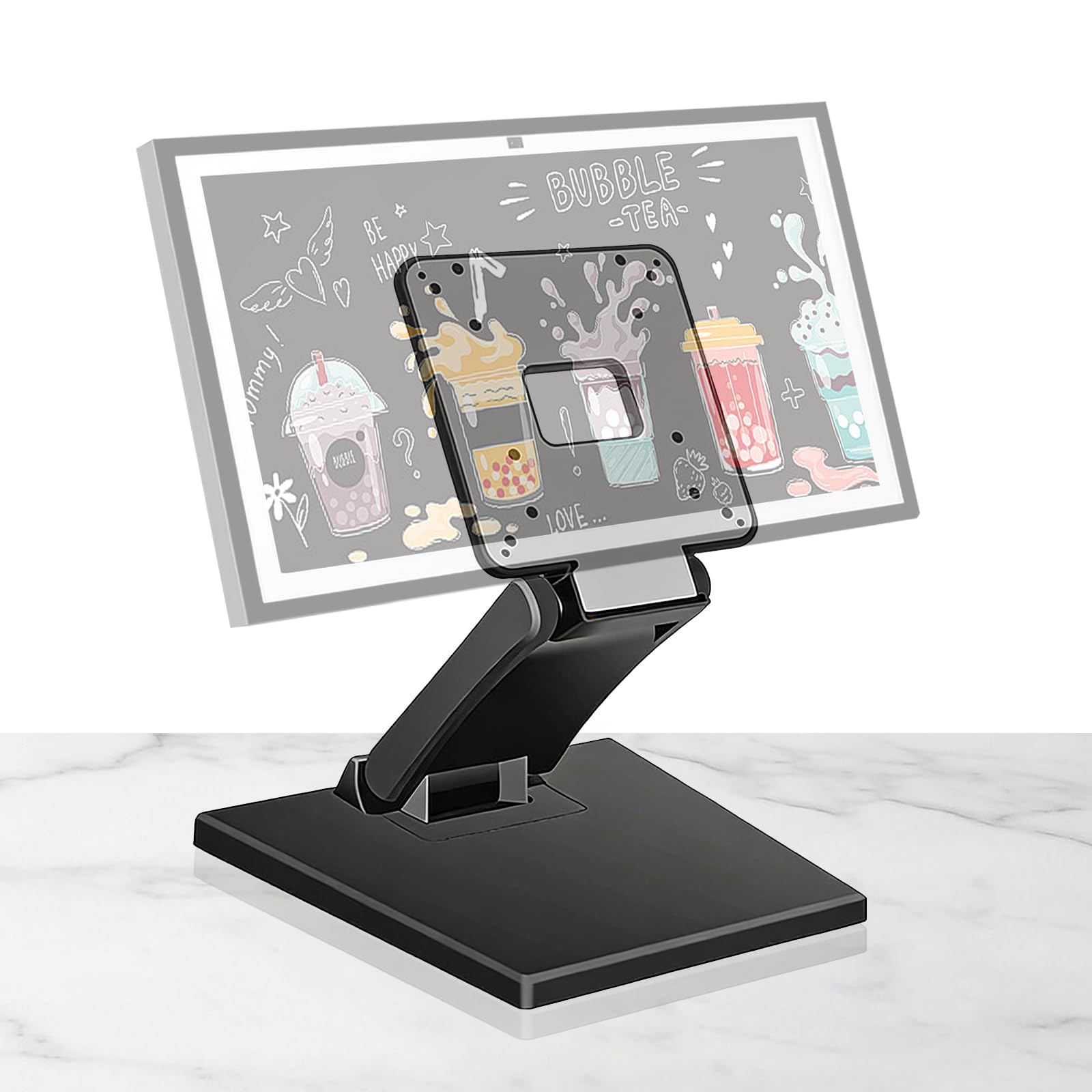 Soporte de monitor para pantalla táctil, VESA 75 x 75/100 x 100 mm, para pantallas de 13 a 24 pulgadas, inclinable y regulable en altura, soporte para monitor de escritorio, soporte de escritorio