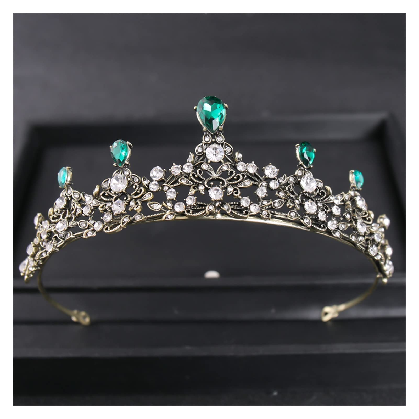 Barokowy luksusowy niebieski kryształowe serce tiary ślubne korony Rhinestone korowód Diadem welon Tiara opaski ślubne akcesoria do włosów Tiara (kolor metalu: srebrny)
