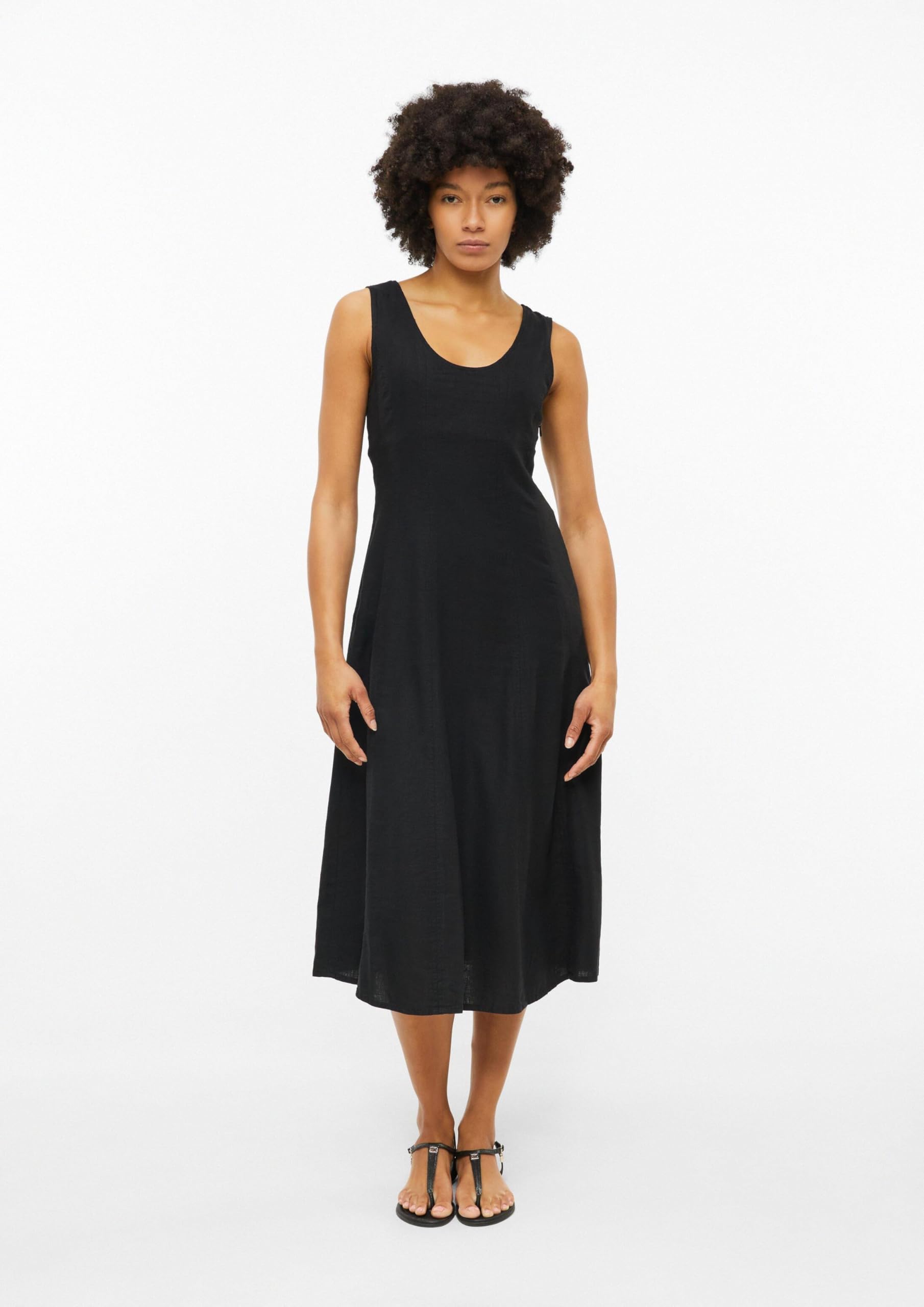 s.Oliver Damen 2179242 Midi Kleid aus Leinenmix (1er Pack)