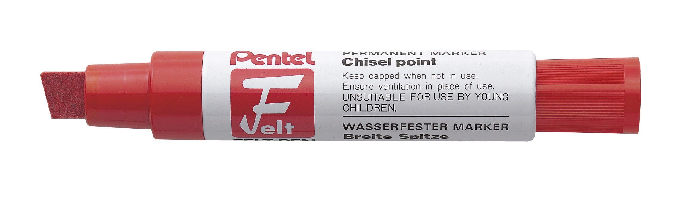Pentel Felt Pen Permanent Marker with Large Chisel Tip red Amazon.co