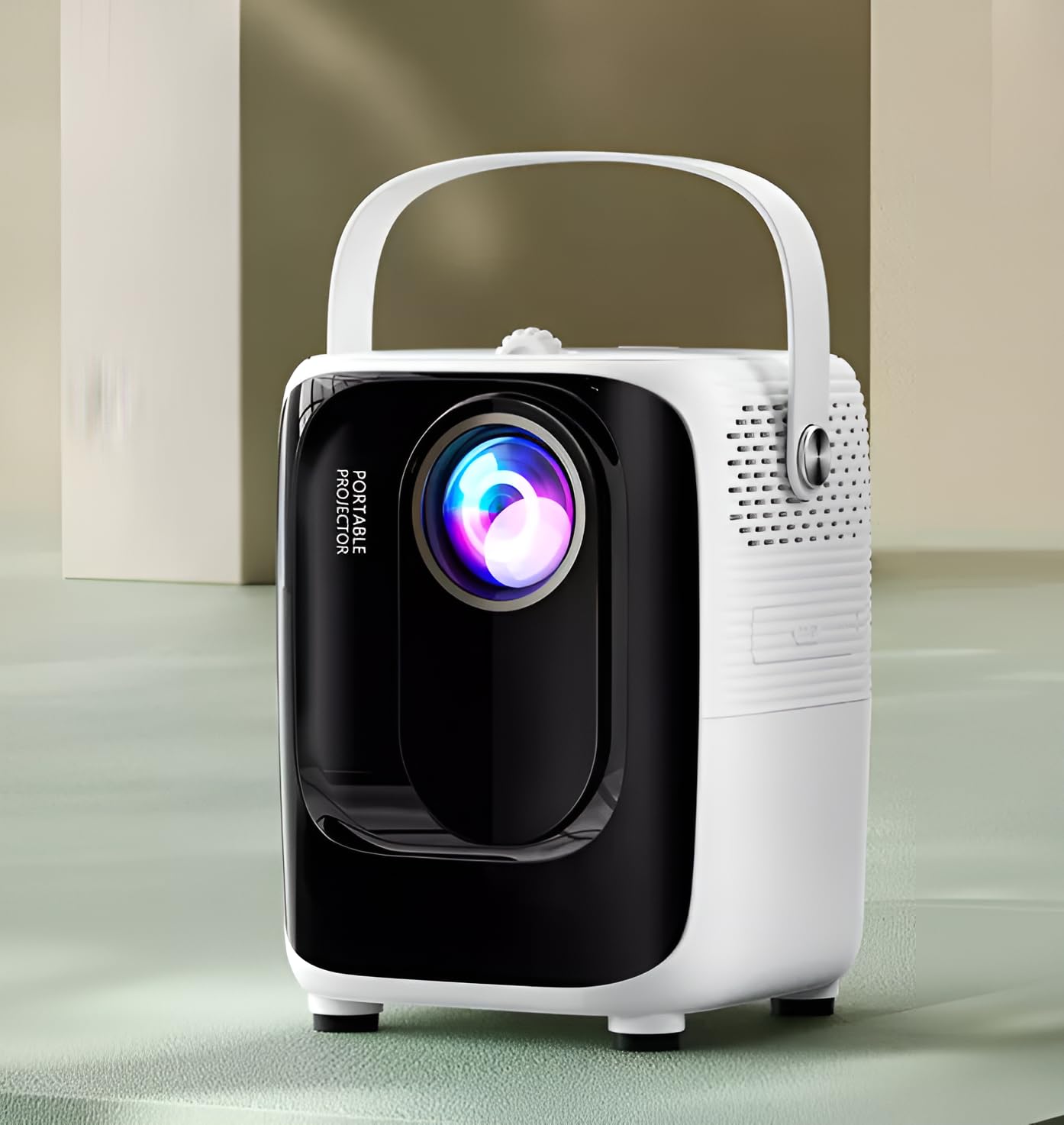 HOUMT Portable Mini Projector, Android Smart Projector 1920x1080P Multimedia Portable Projector 100 inch Screen, 8000 Lumens 5G WiFi Bluetooth Display Home Cinema Projector Model S10