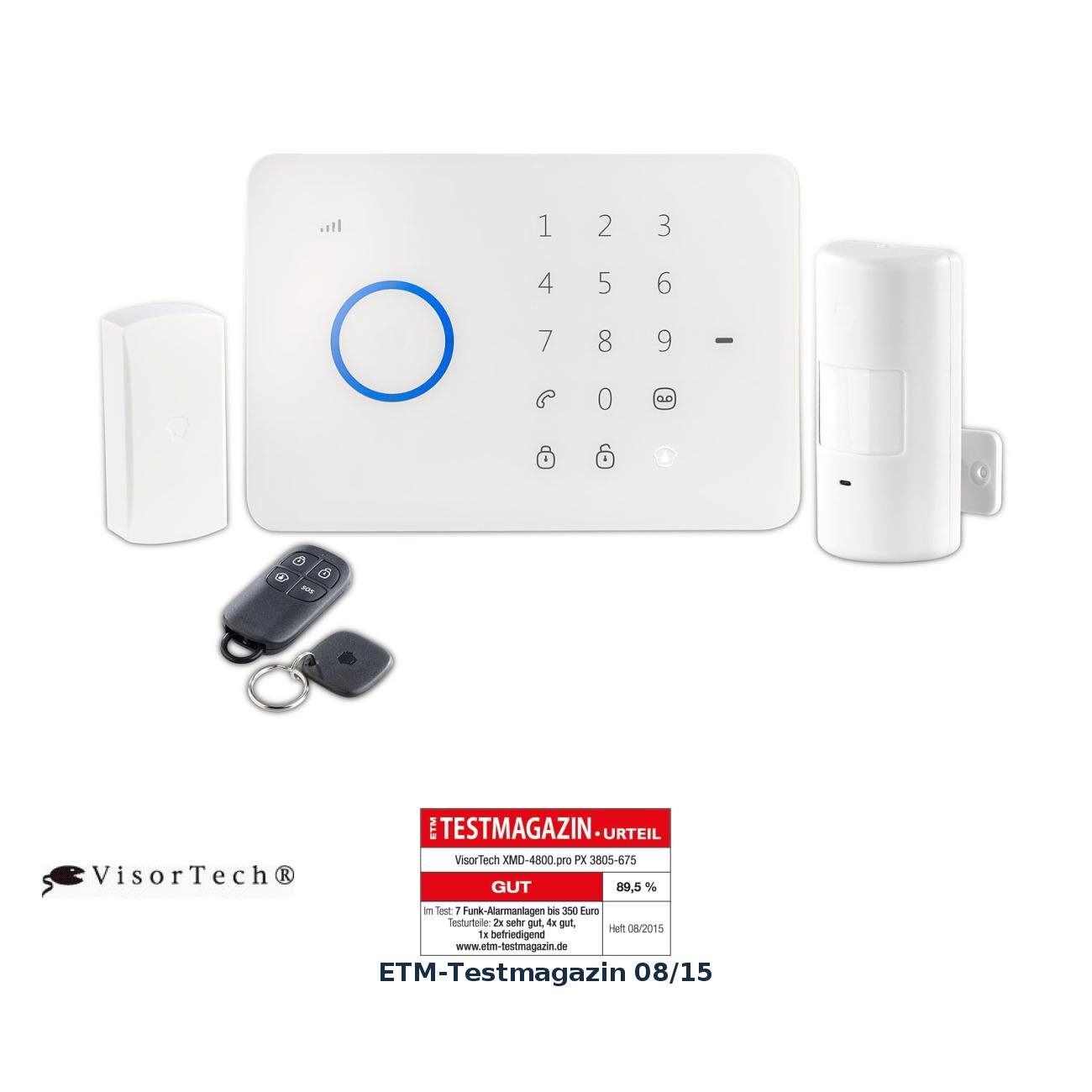 VisorTech Alarmanlage Komplettset: GSM-Alarmanlage XMD-4800.pro (Versandrückläufer) (GSM-Funk Komplett, Alarm Systeme, Solar)