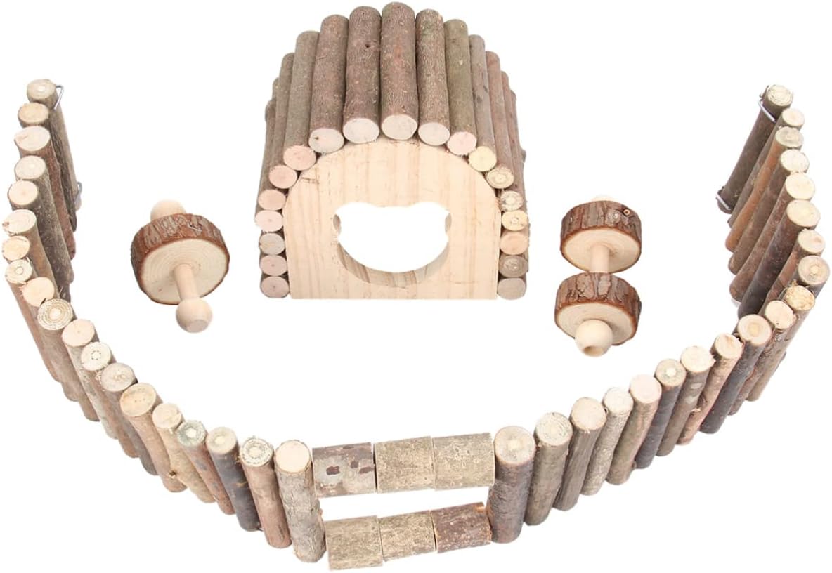 NOLITOY Chew Toys Wooden Pet Toys Animal Playground Pet Playground Fence Grinding Teeth