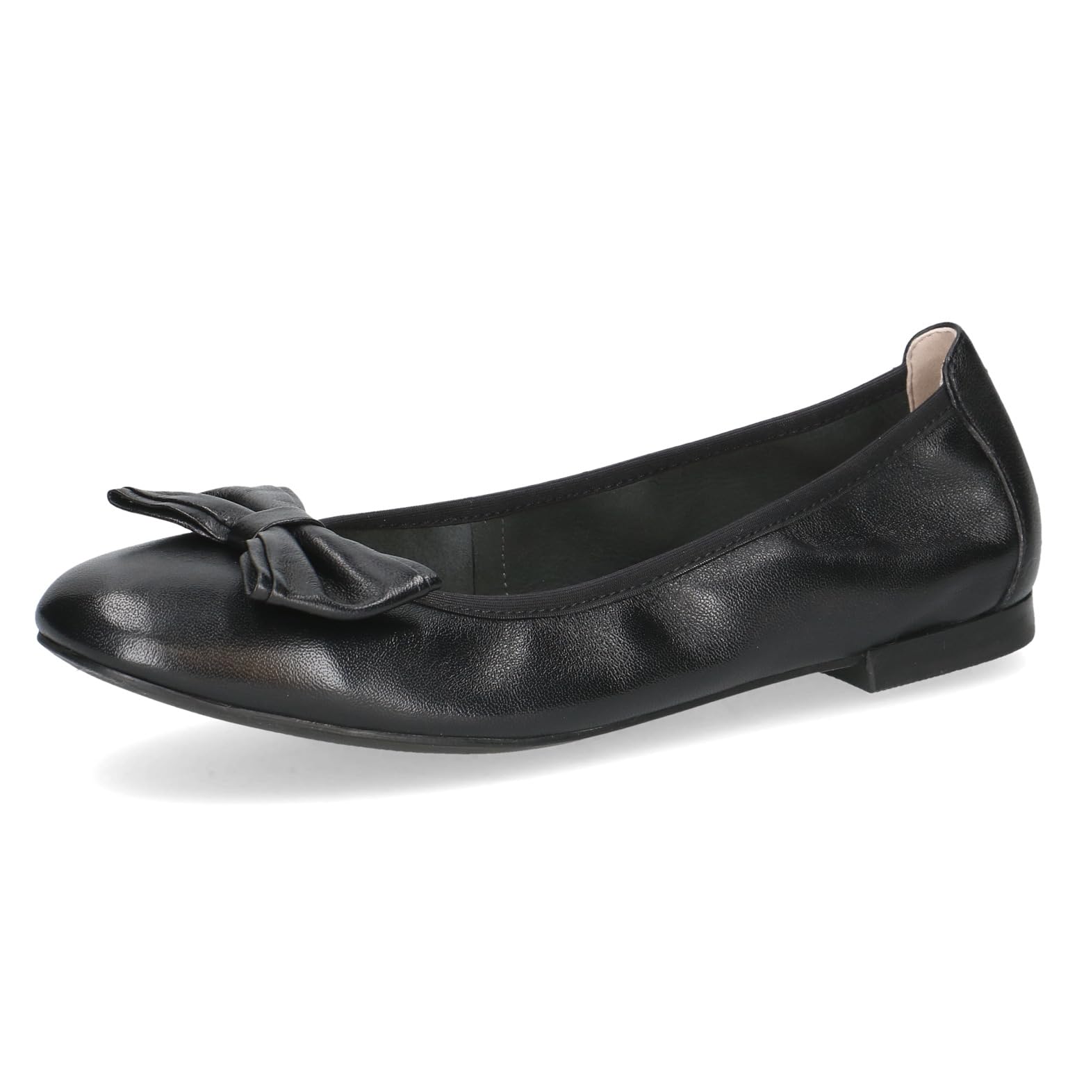 CAPRICE Women's ballet flats in leather, Black (BLACK NAPPA), 8 UK