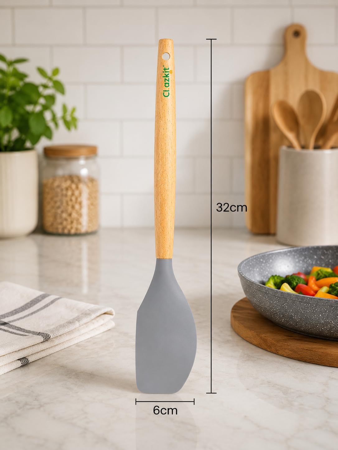 Clazkit Silicone Spatula - Heat Resistant Handle -4 Clazkit Silicone Spatula - Heat Resistant Handle -4