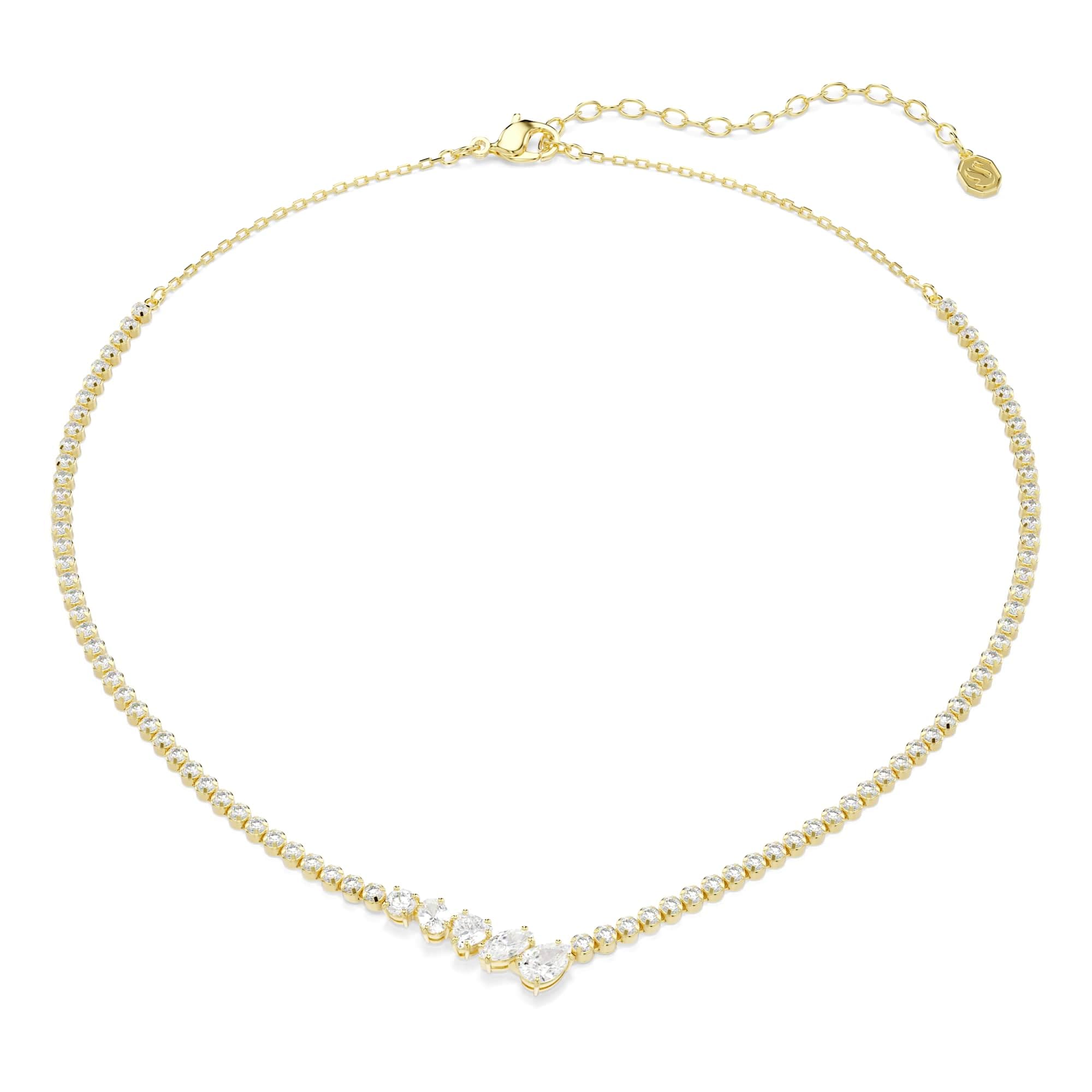 Swarovski Mesmera Collier, Tailles Mixtes, Blanc, Finition Dorée 18 Carats