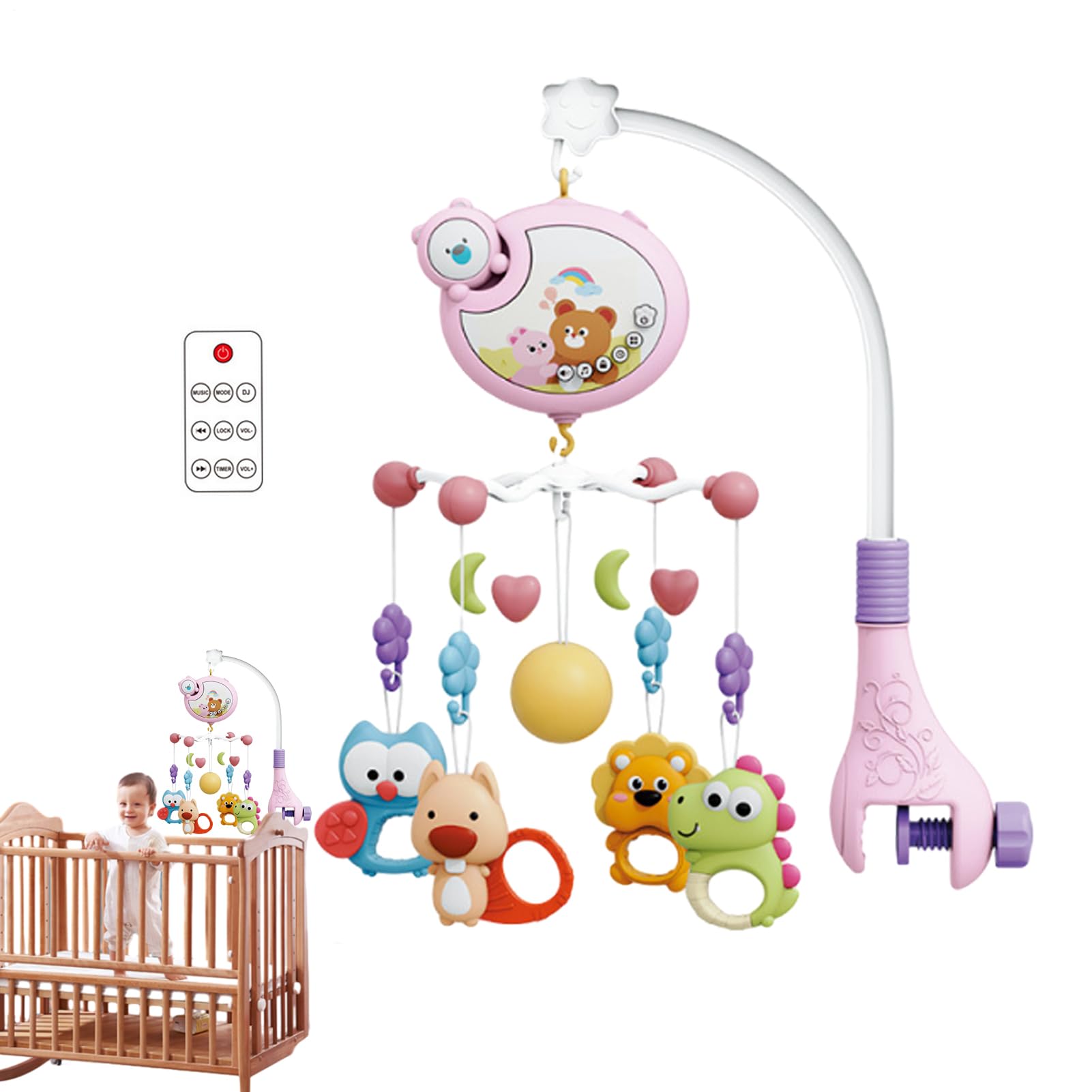 Cuna móvil | Móvil para niños con iluminación musical y control remoto