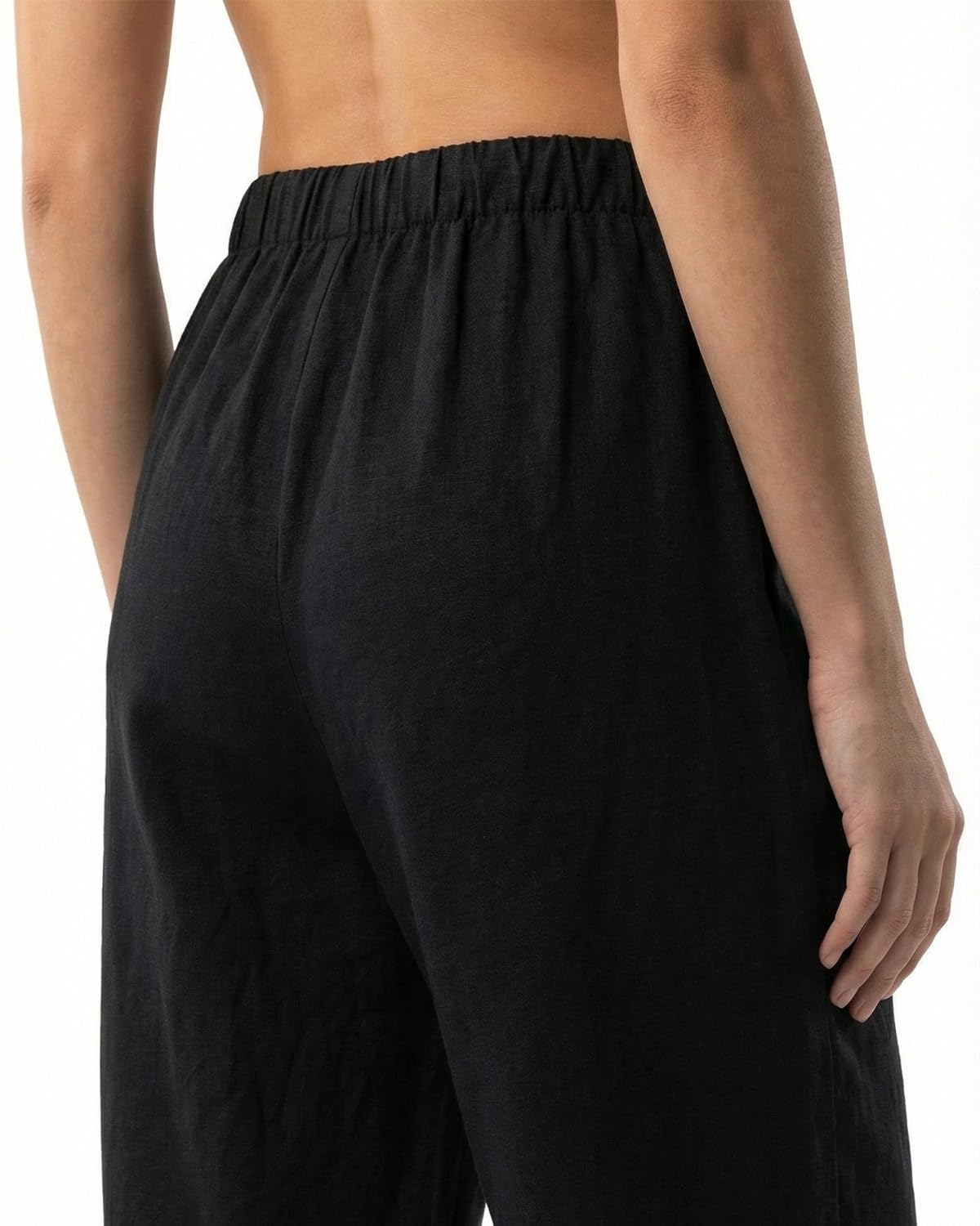 Zylioo Pantalon haut en lin pour femme, 1,8 m, léger, coupe décontractée, pantalon décontracté pour femmes de grande taille, jambe droite